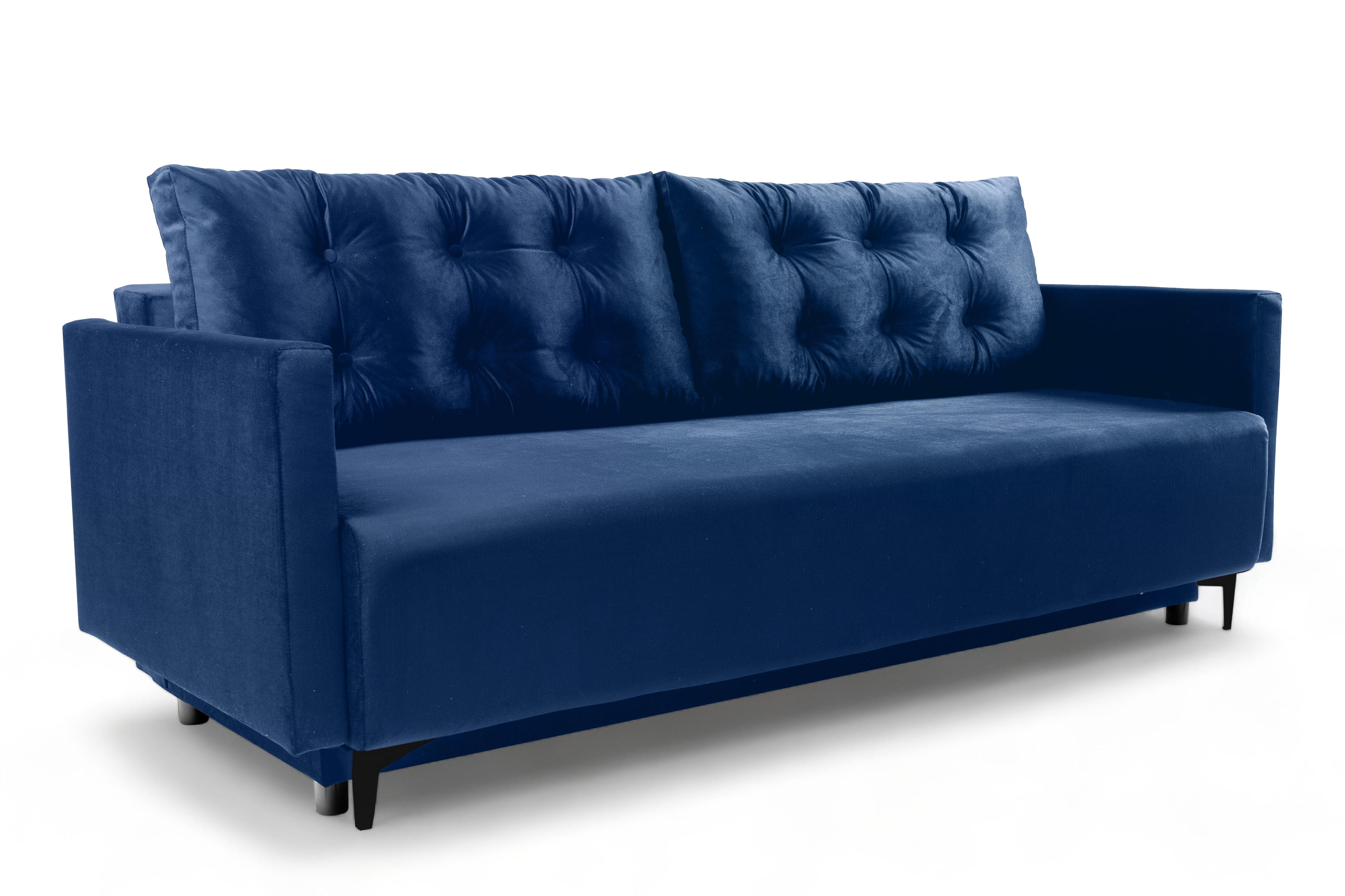 Rozkládací pohovka Megi - tmavě modrý samet Velluto 25 Pohovka rozkládací Megi - tmavě modrá samet Velluto 25