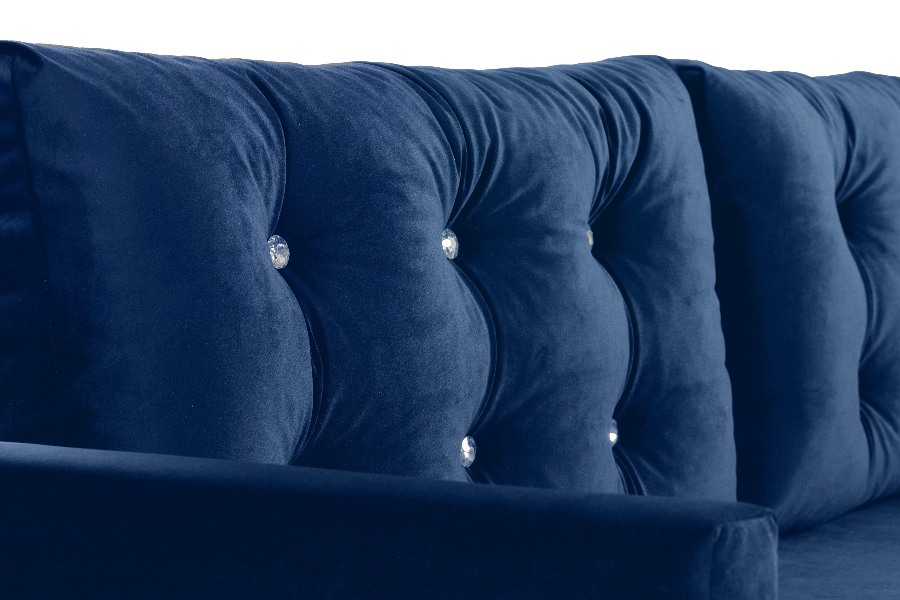 Rozkládací pohovka Megi - tmavě modrý samet Velluto 25 Pohovka rozkládací Megi - tmavě modrá samet Velluto 25