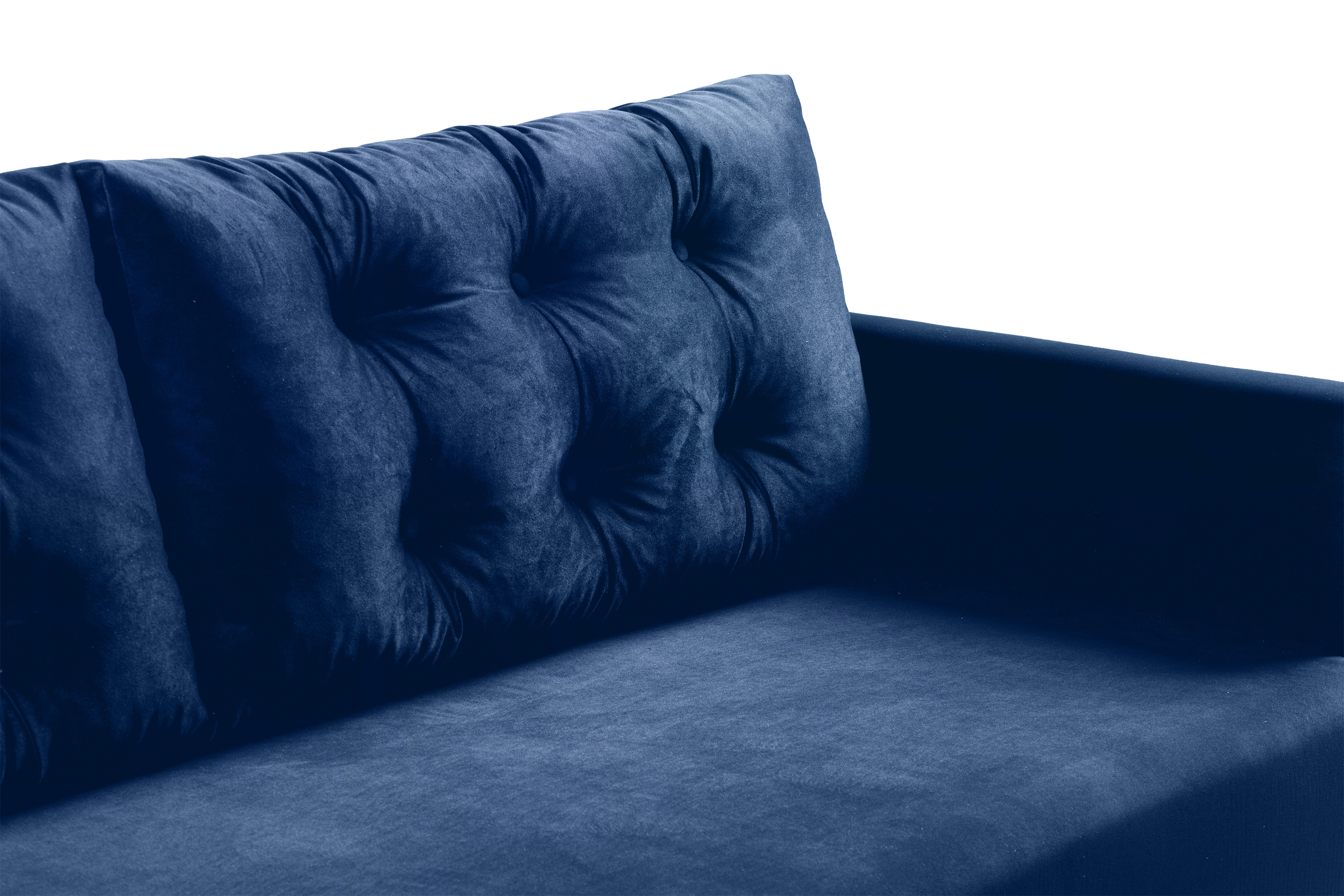 Rozkládací pohovka Megi - tmavě modrý samet Velluto 25 Pohovka rozkládací Megi - tmavě modrá samet Velluto 25