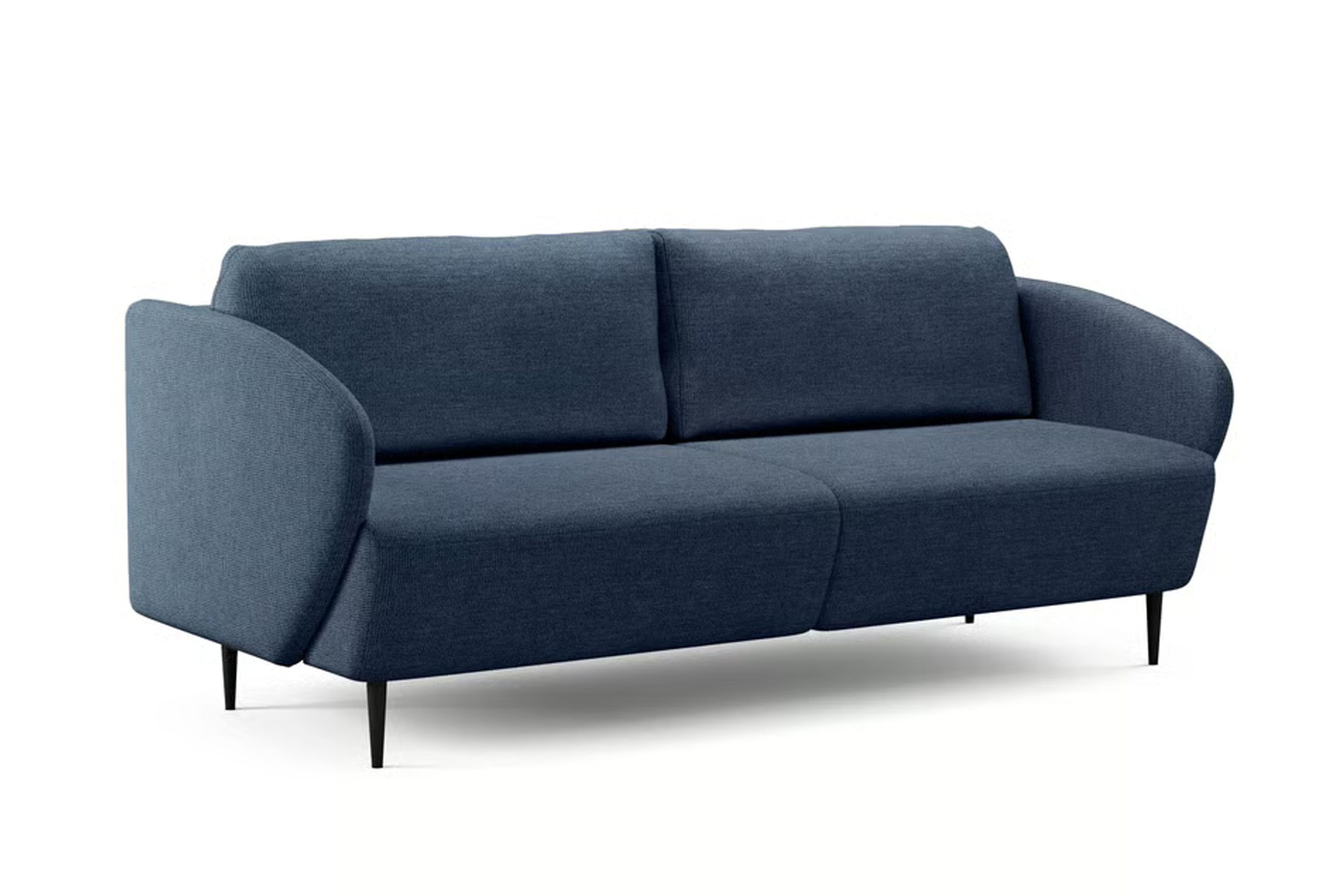 Rozkladacia pohovka Naolia - námornícka modrá látka Magni 206.18 / čierne nožičky - Limitovaná ponuka Pohovka s funkciou spánku Naolia - námornícka modrá plecionka Magni 206.18 / čierny nozki  - Limitowana ponuka