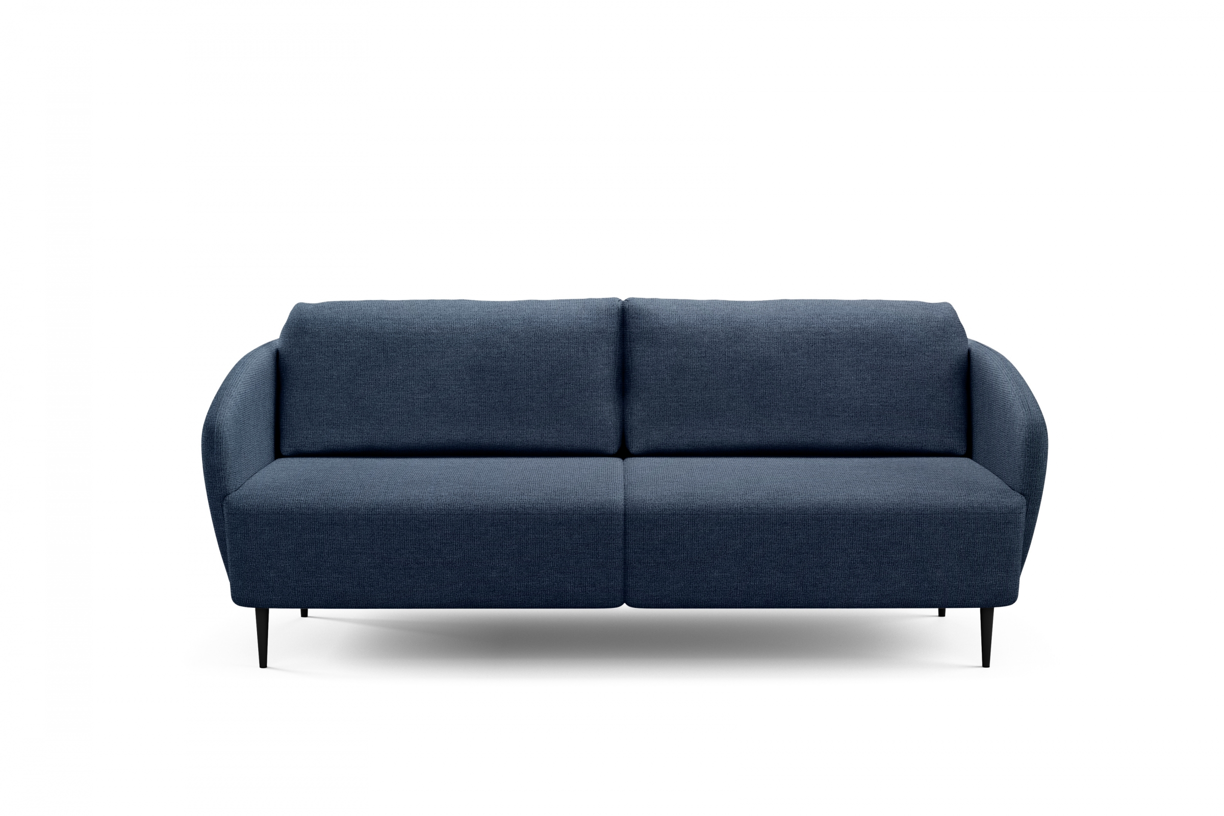 Rozkladacia pohovka Naolia - námornícka modrá látka Magni 206.18 / čierne nožičky - Limitovaná ponuka Pohovka s funkciou spánku Naolia - námornícka modrá plecionka Magni 206.18 / čierny nozki 