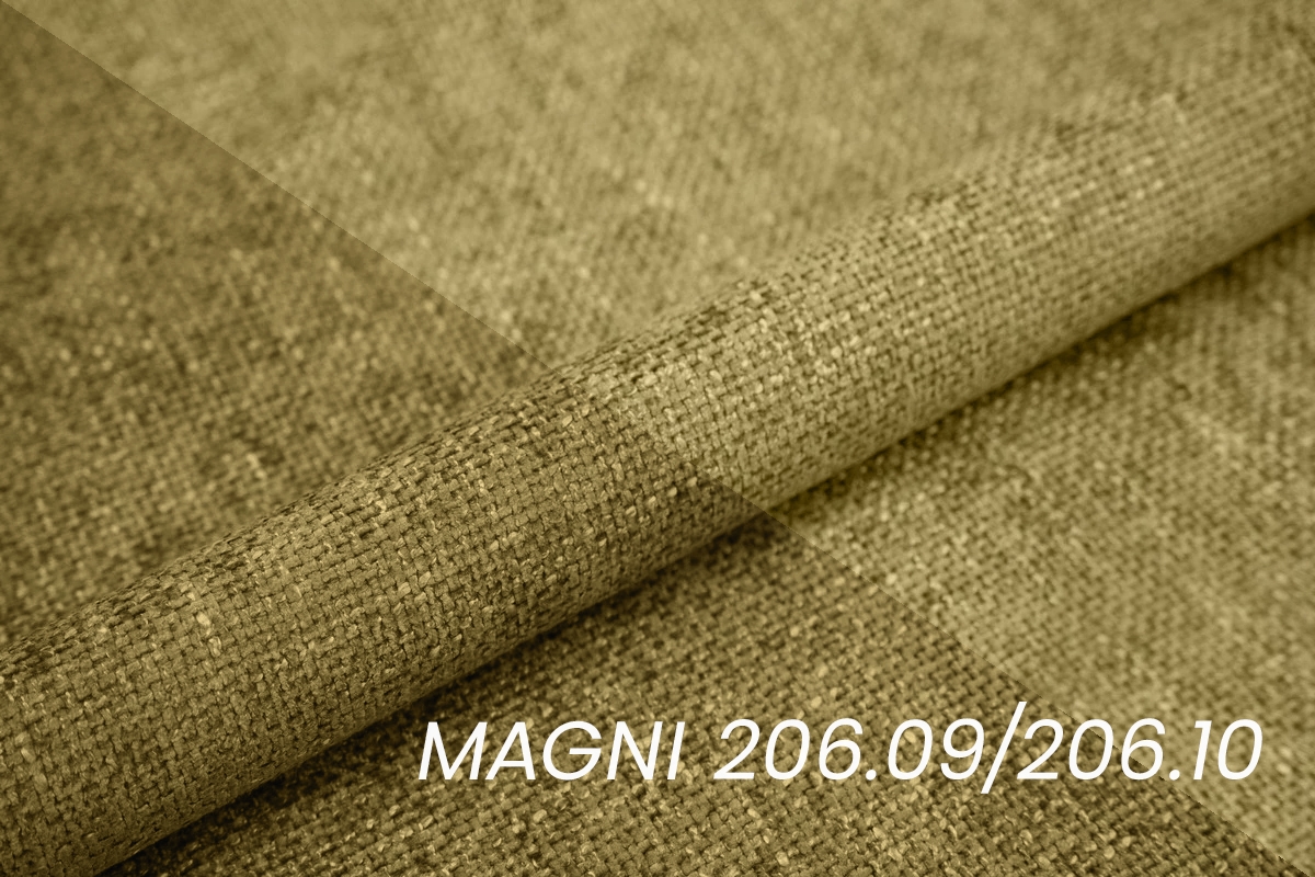 Rozkladacia pohovka Naolia - horčicová pletená látka Magni 206.09 + 206.10 / čierne nožičky Pohovka s funkciou spánku Naolia - musztardowa plecionka Magni 206.09 + 206.10 / nožičky čierny 