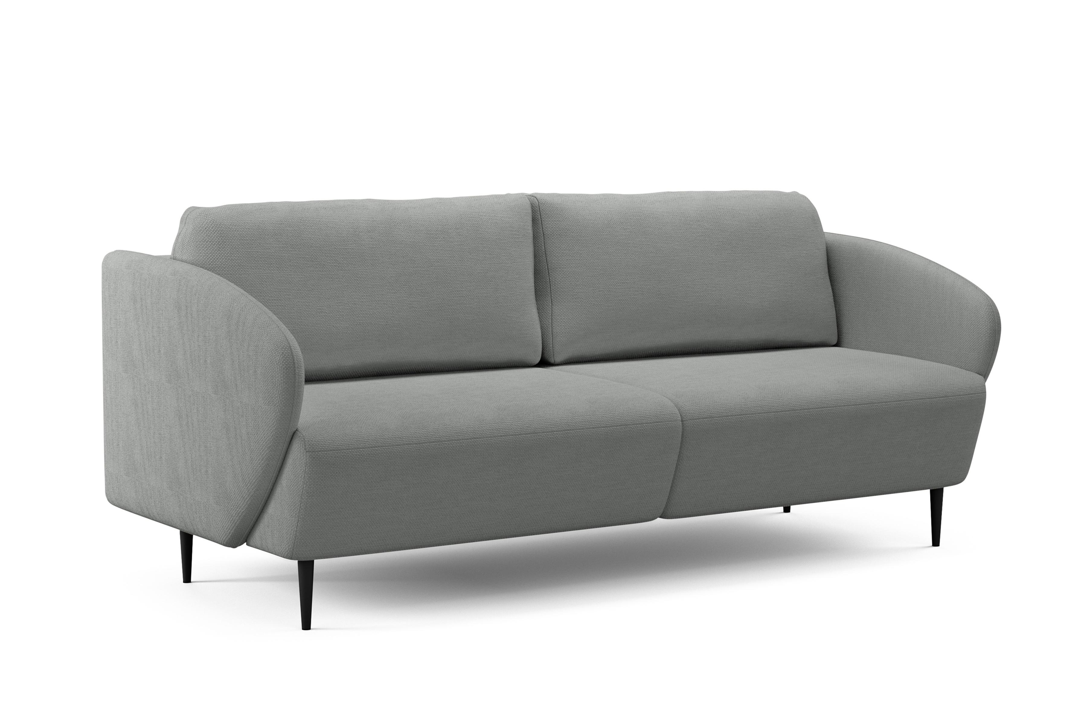 Rozkladacia pohovka Naolia - popolavá pletená látka Magni 206.12 / čierne nožičky - Limitovaná ponuka Pohovka s funkciou spánku Naolia - popielata plecionka Magni 206.12 / čierny nozki - Limitowana ponuka