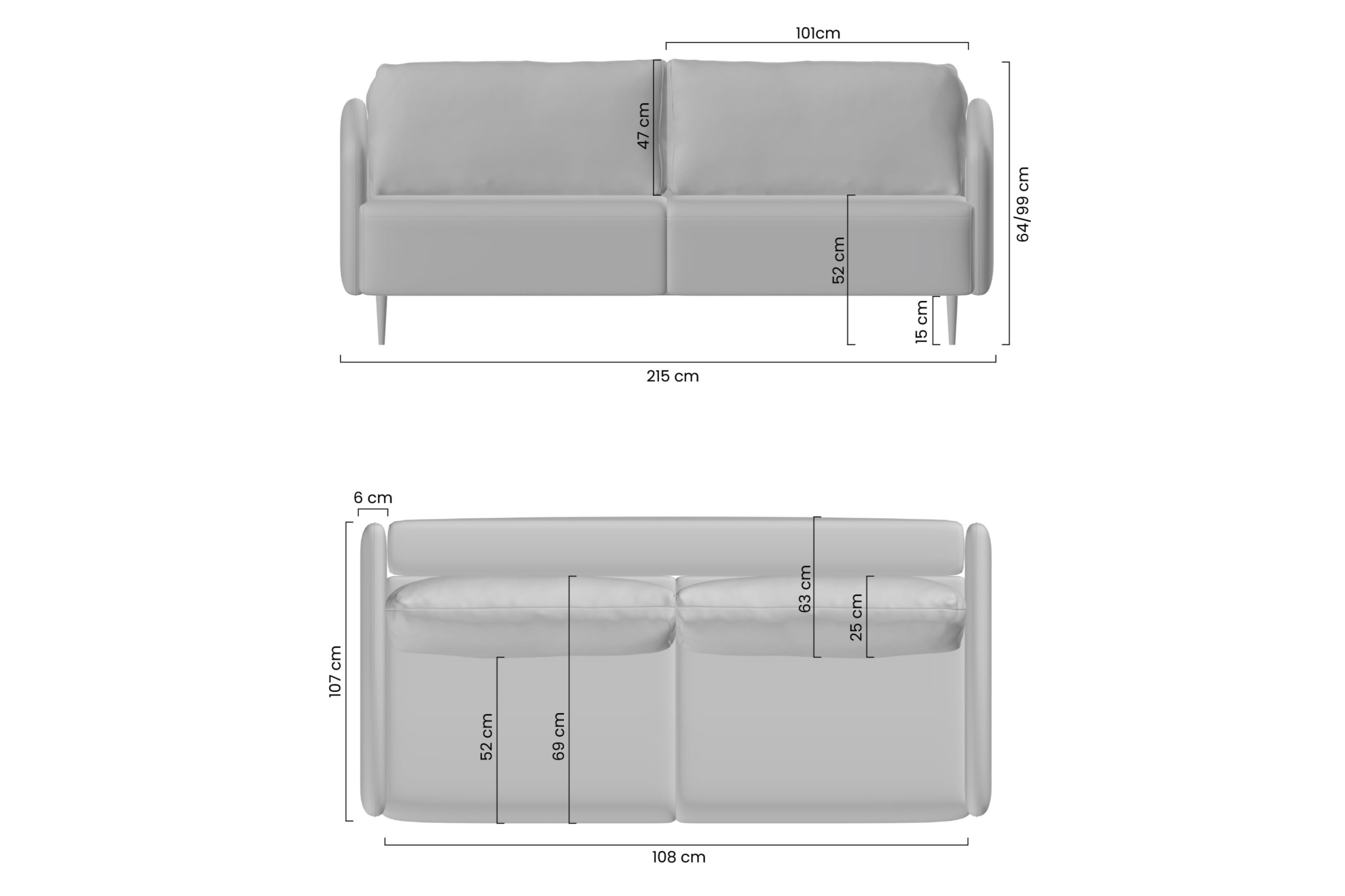 Rozkladacia pohovka Naolia - šedá pletenina Magni 206.12 / čierna Pohovka s funkciou spánku Naolia - popielata plecionka Magni 206.12 / čierny nozki