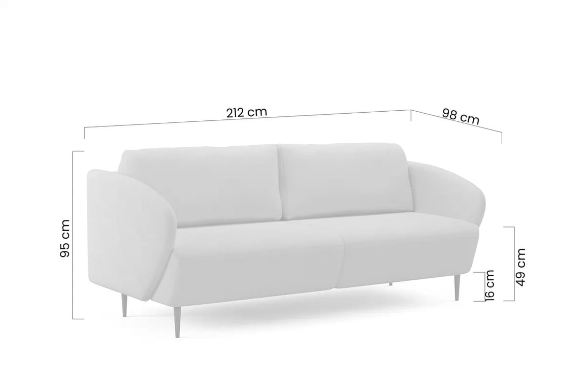 Rozkládací pohovka Naolia - Magni 206.13 / černé nožky Pohovka rozkládací Naolia - šedá plecionka Magni 206-13 / černá nozki - Limitowana oferta