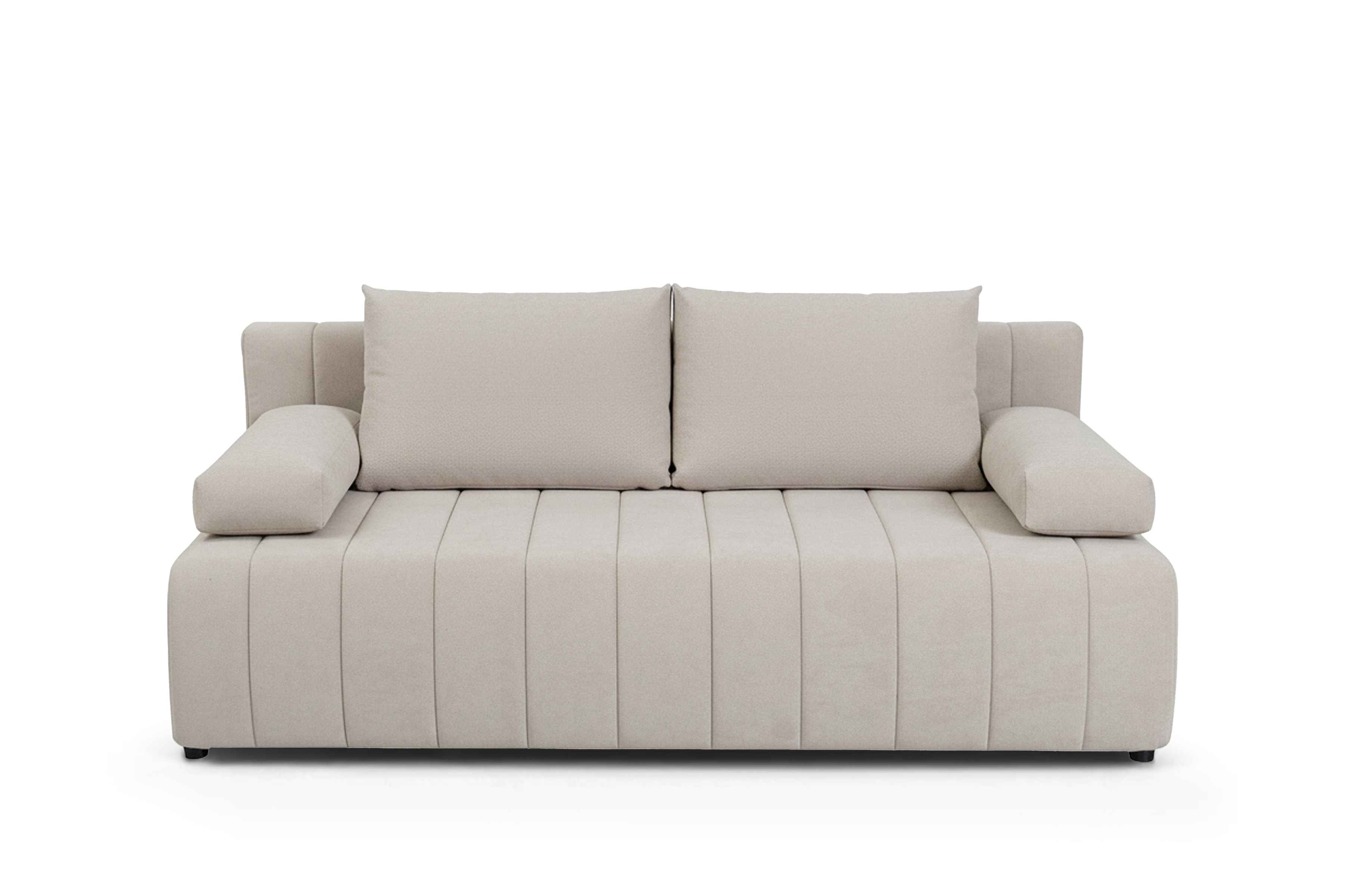 Rozkladacia pohovka s úložným priestorom Neli s funkciou spania - béžový plyš Pretty 03 Pohovka s funkciou spánku Neli rozkladana S vnútorným úložným priestorom- béžový plusz Pretty 03