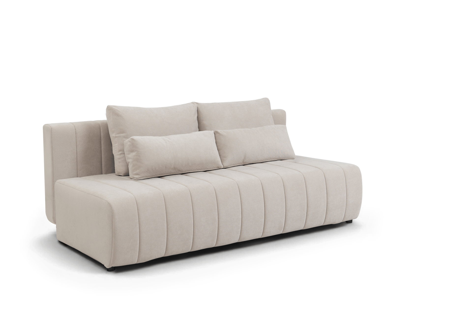 Rozkladacia pohovka s úložným priestorom Neli s funkciou spania - béžový plyš Pretty 03 Pohovka s funkciou spánku Neli rozkladana S vnútorným úložným priestorom- béžový plusz Pretty 03