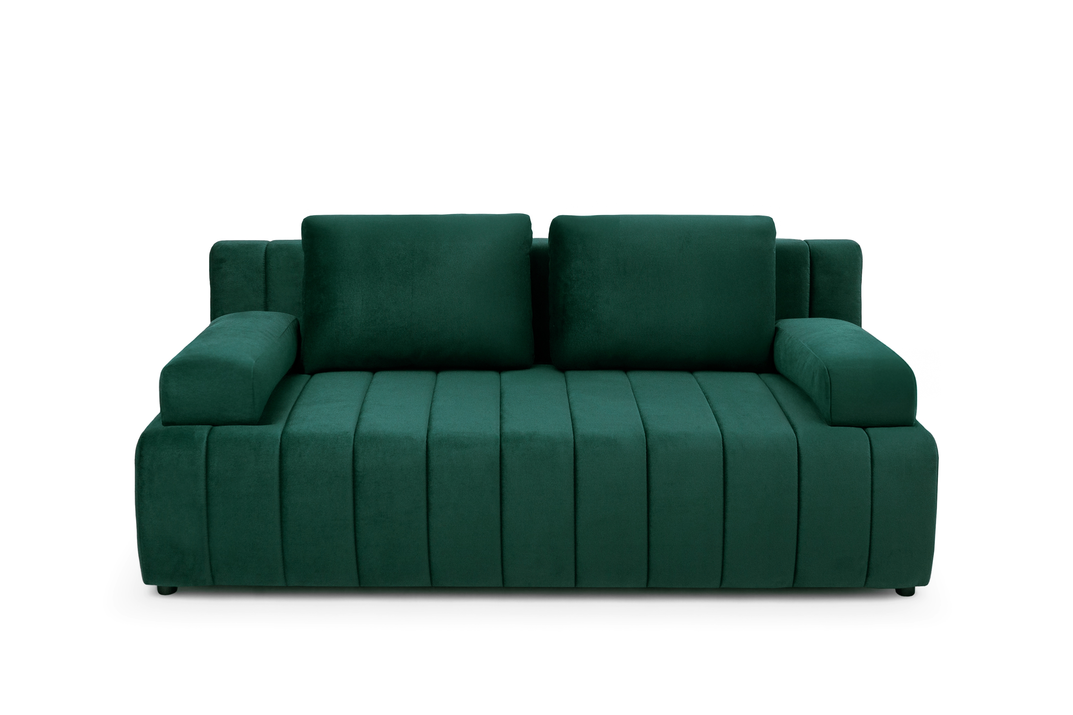 Rozkládací pohovka Neli s úložným prostorem - tmavě zelená Kronos 19 Pohovka rozkládací Neli rozkladana s úložným prostorem- tmavá zelená samet Kronos 19