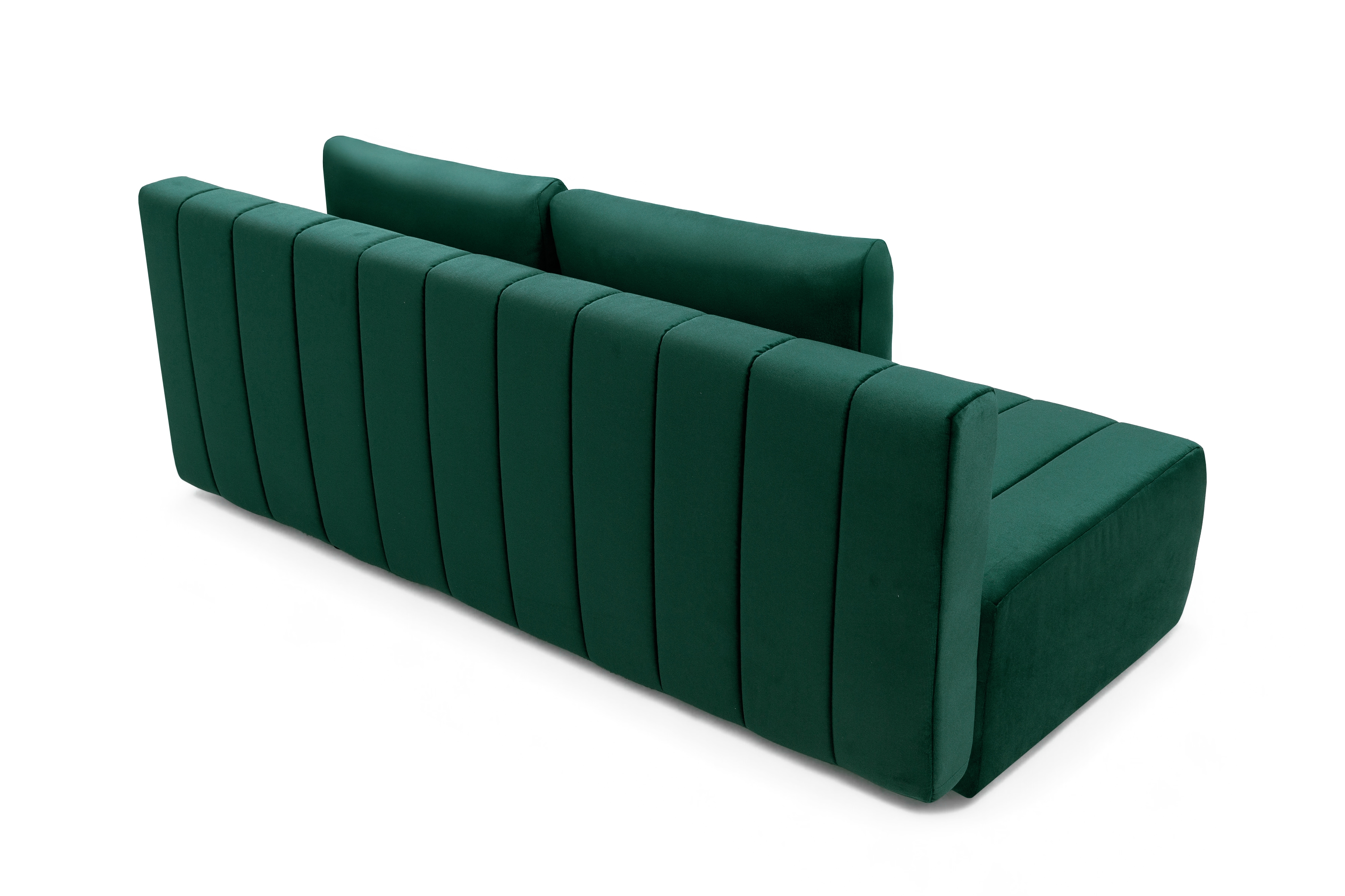 Rozkládací pohovka Neli s úložným prostorem - tmavě zelená Kronos 19 Pohovka rozkládací Neli rozkladana s úložným prostorem- tmavá zelená samet Kronos 19