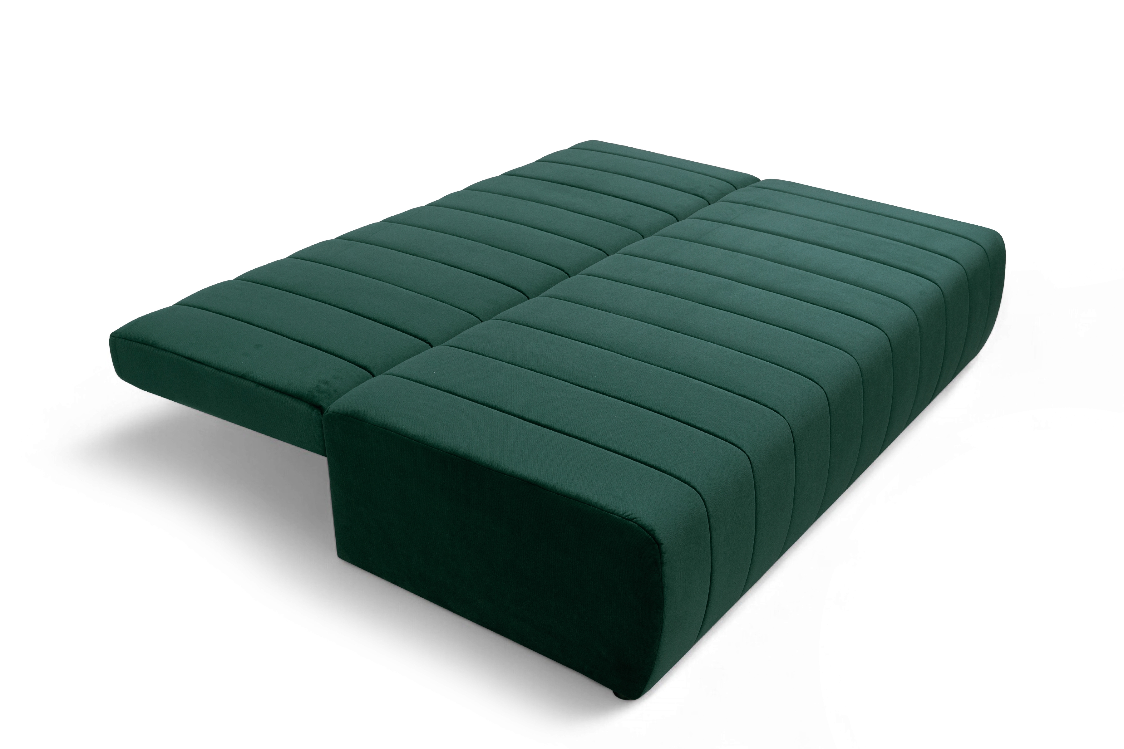 Rozkládací pohovka Neli s úložným prostorem - tmavě zelená Kronos 19 Pohovka rozkládací Neli rozkladana s úložným prostorem- tmavá zelená samet Kronos 19