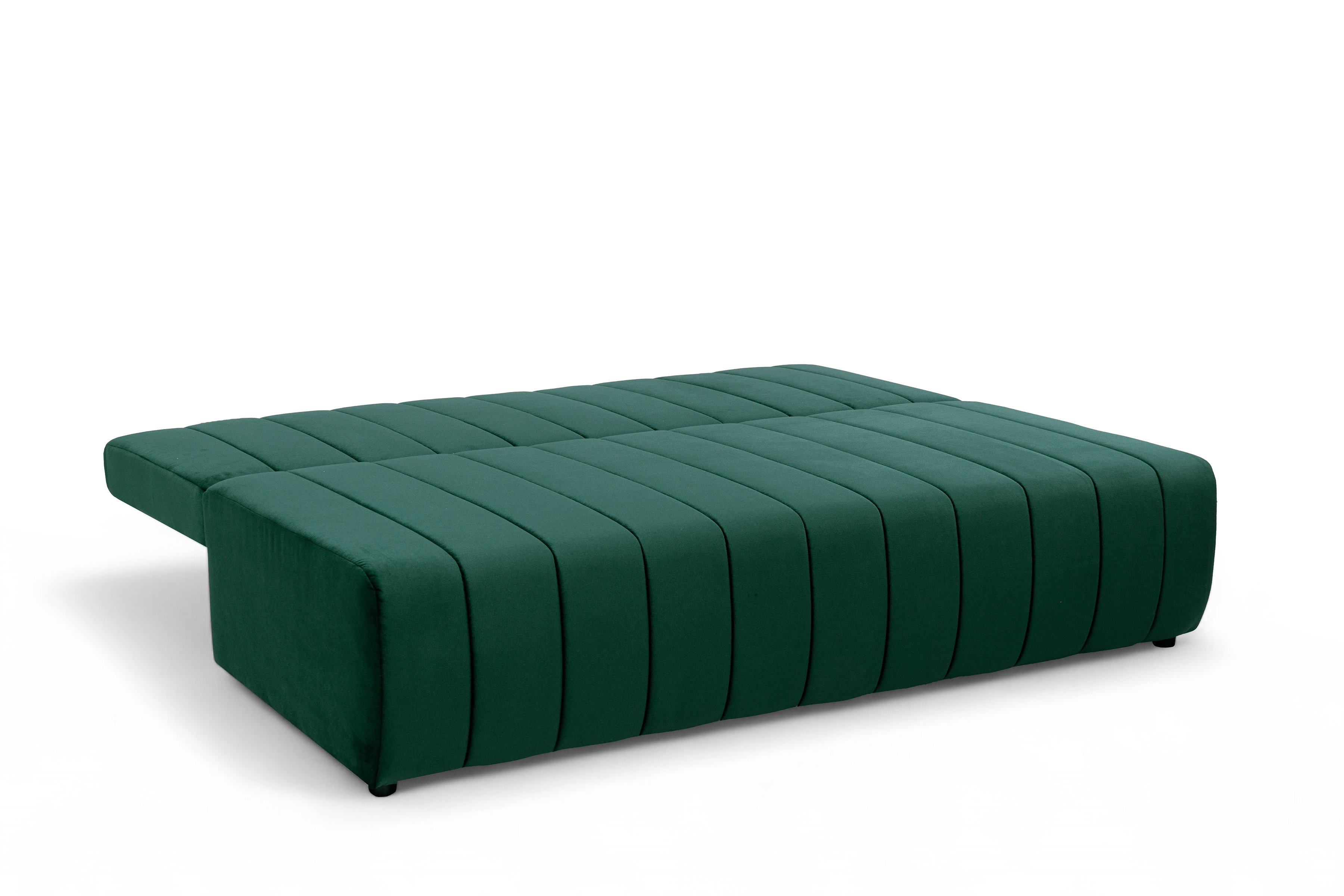 Rozkládací pohovka Neli s úložným prostorem - tmavě zelená Kronos 19 Pohovka rozkládací Neli rozkladana s úložným prostorem- tmavá zelená samet Kronos 19