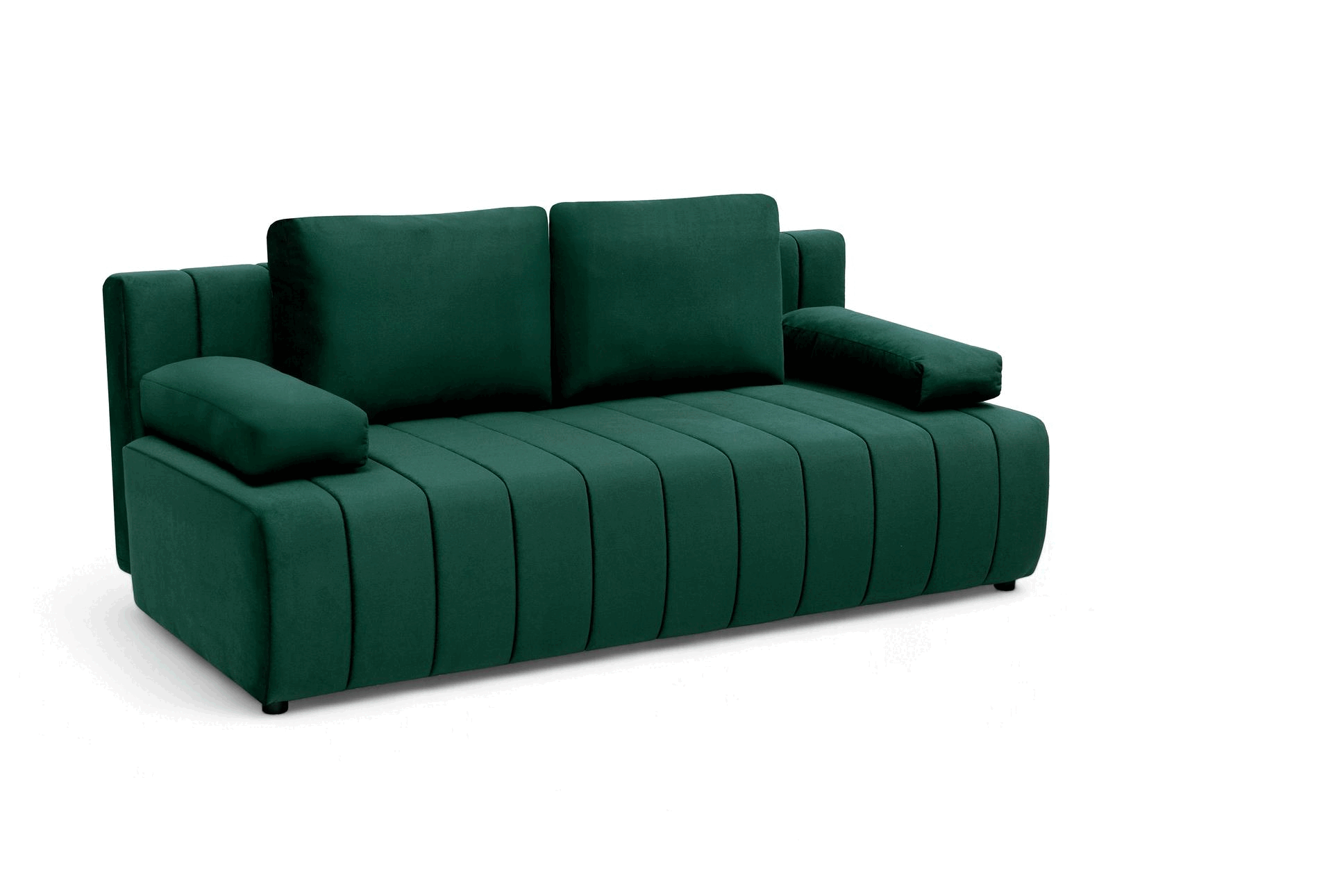 Rozkládací pohovka Neli s úložným prostorem - tmavě zelená Kronos 19 Pohovka rozkládací Neli rozkladana s úložným prostorem- tmavá zelená samet Kronos 19