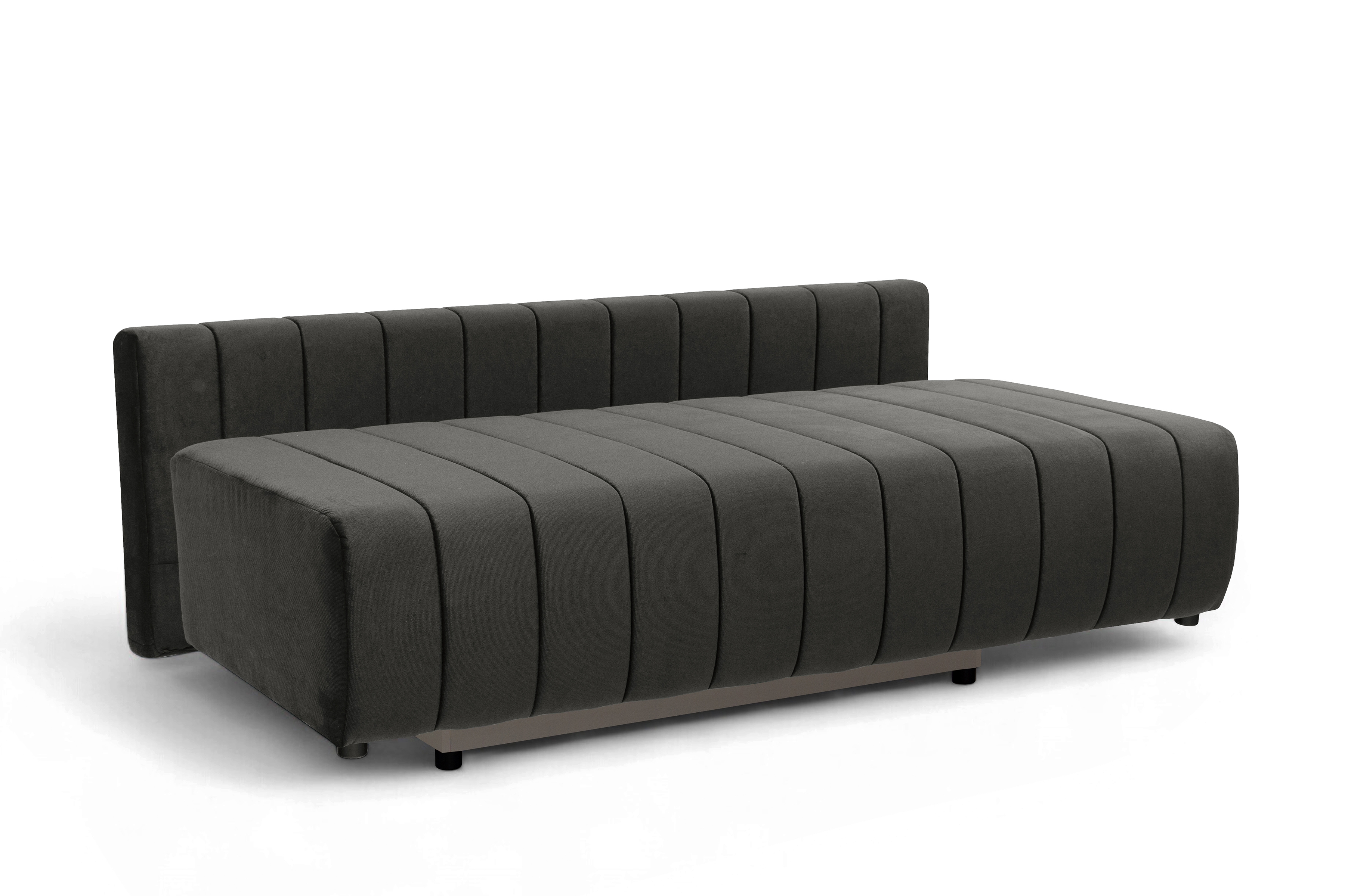 Rozkládací pohovka Neli s úložným prostorem - tmavě šedá Kronos 34 Pohovka rozkládací Neli rozkladana s úložným prostorem- tmavě šedá samet Kronos 34