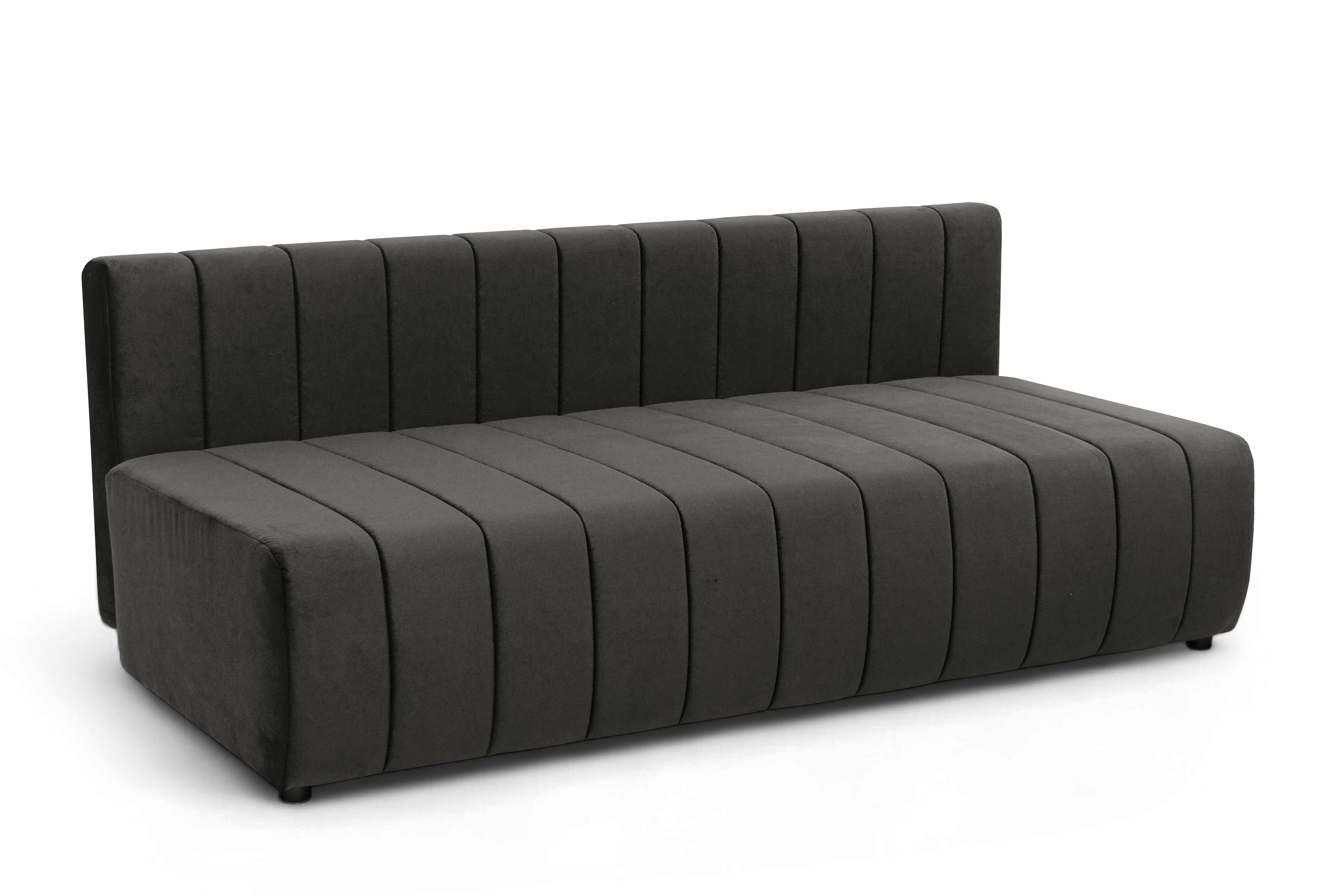 Rozkládací pohovka Neli s úložným prostorem - tmavě šedá Kronos 34 Pohovka rozkládací Neli rozkladana s úložným prostorem- tmavě šedá samet Kronos 34