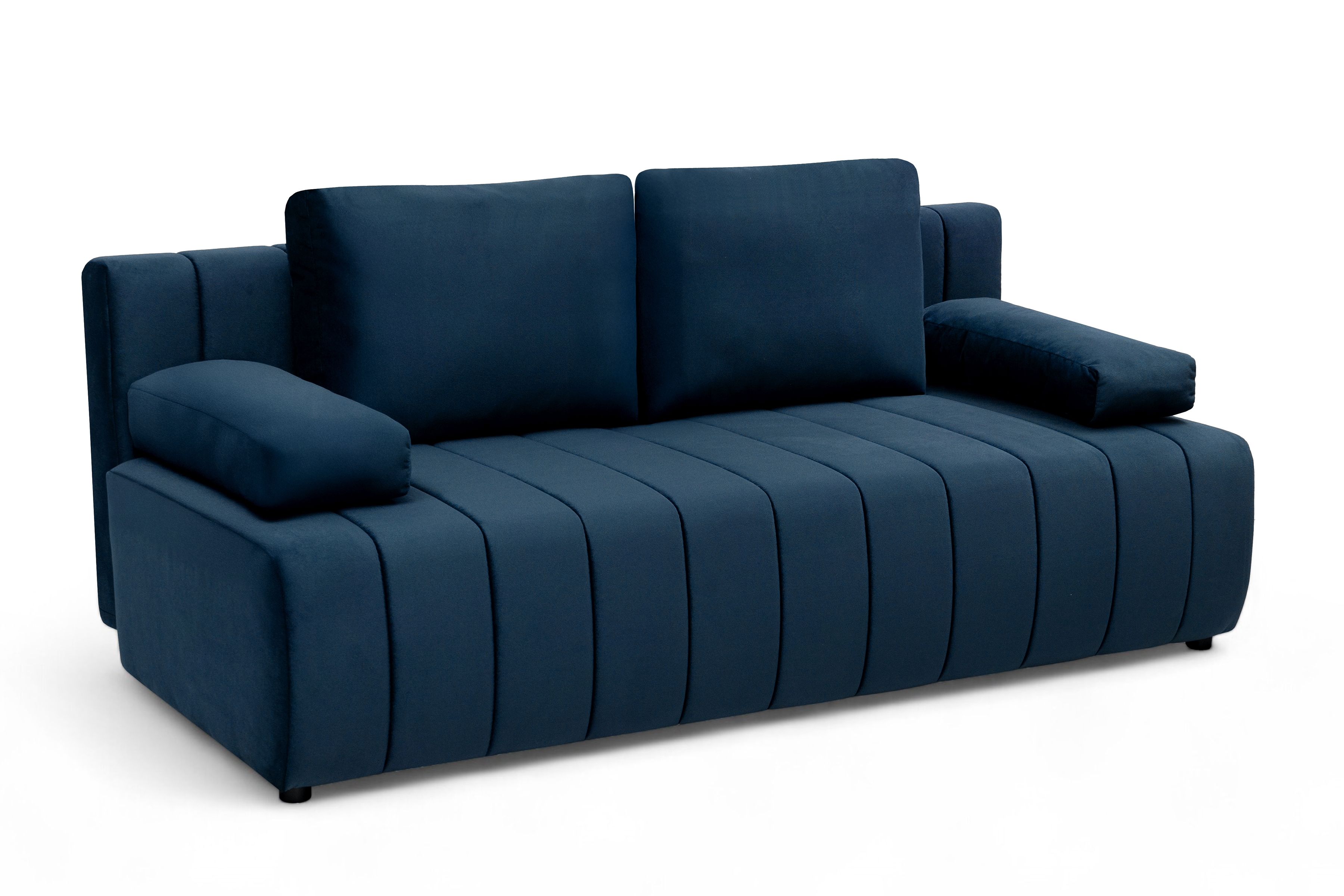 Rozkládací pohovka Neli s úložným prostorem - tmavě modrá Kronos 9 Pohovka rozkládací Neli rozkladana s úložným prostorem- tmavě modrá samet Kronos 9