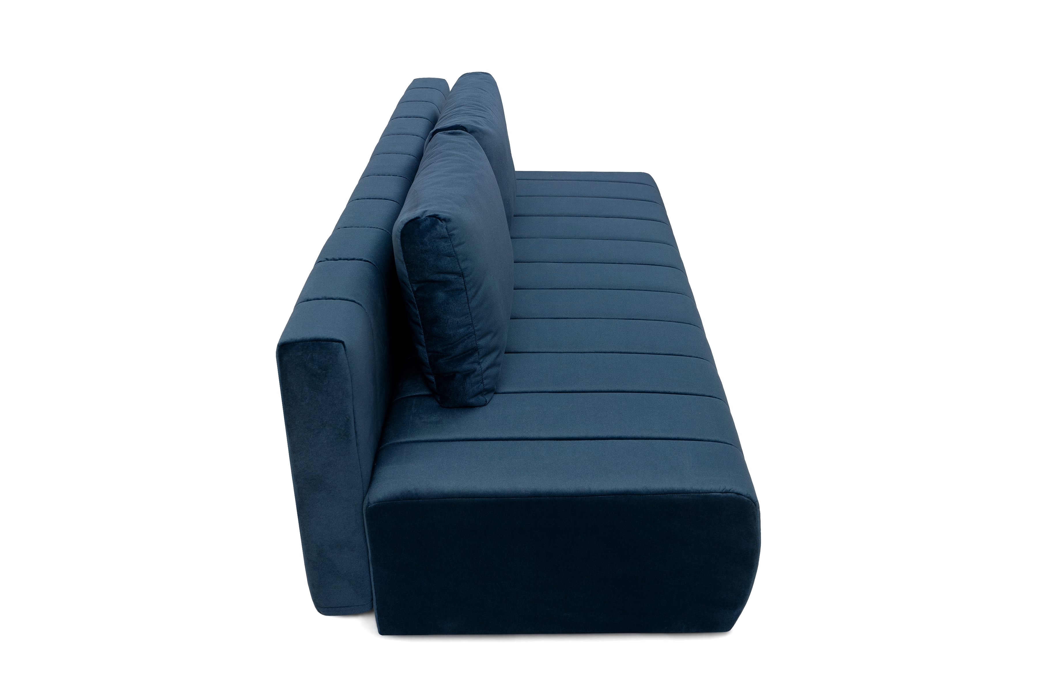 Rozkládací pohovka Neli s úložným prostorem - tmavě modrá Kronos 9 Pohovka rozkládací Neli rozkladana s úložným prostorem- tmavě modrá samet Kronos 9