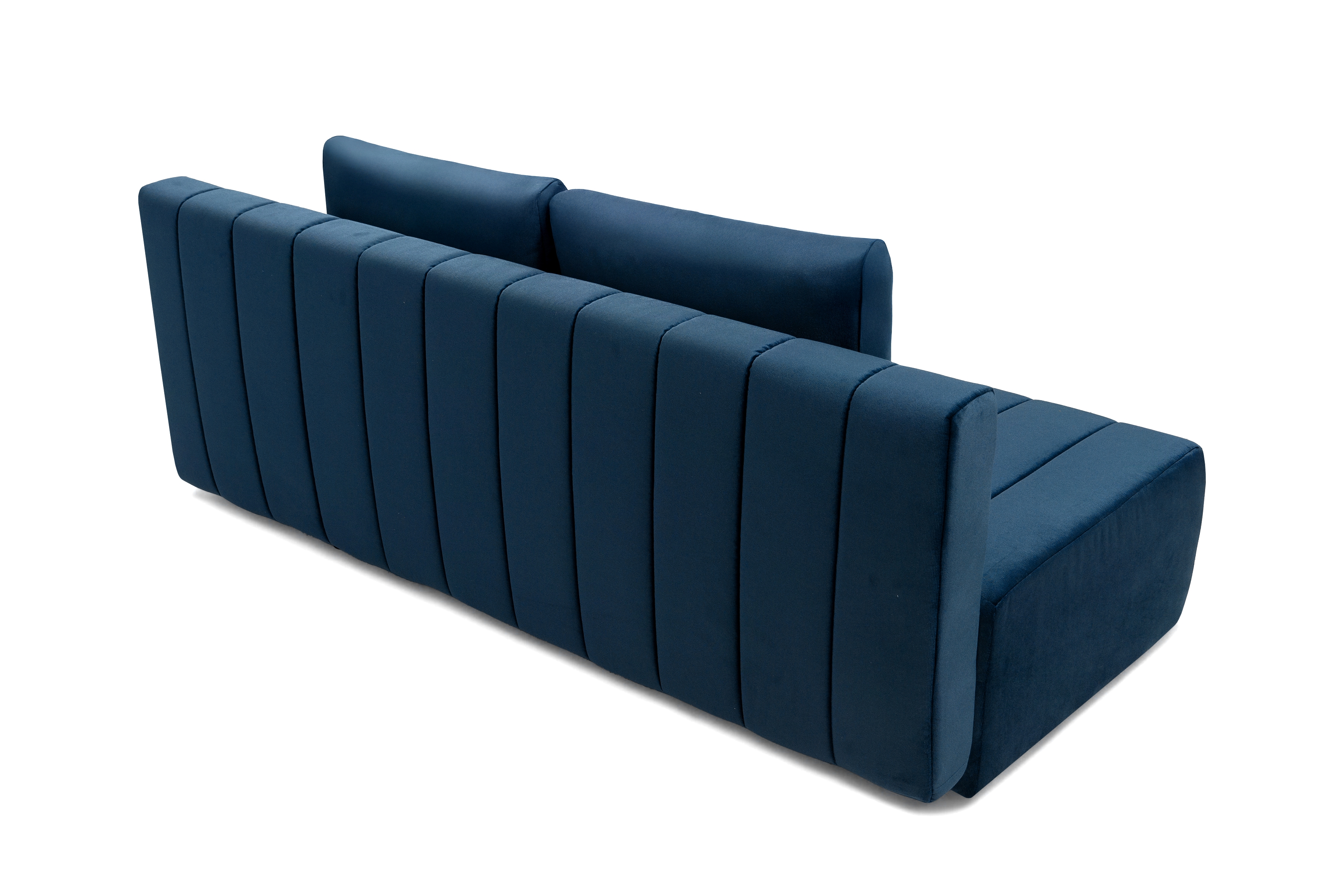 Rozkládací pohovka Neli s úložným prostorem - tmavě modrá Kronos 9 Pohovka rozkládací Neli rozkladana s úložným prostorem- tmavě modrá samet Kronos 9