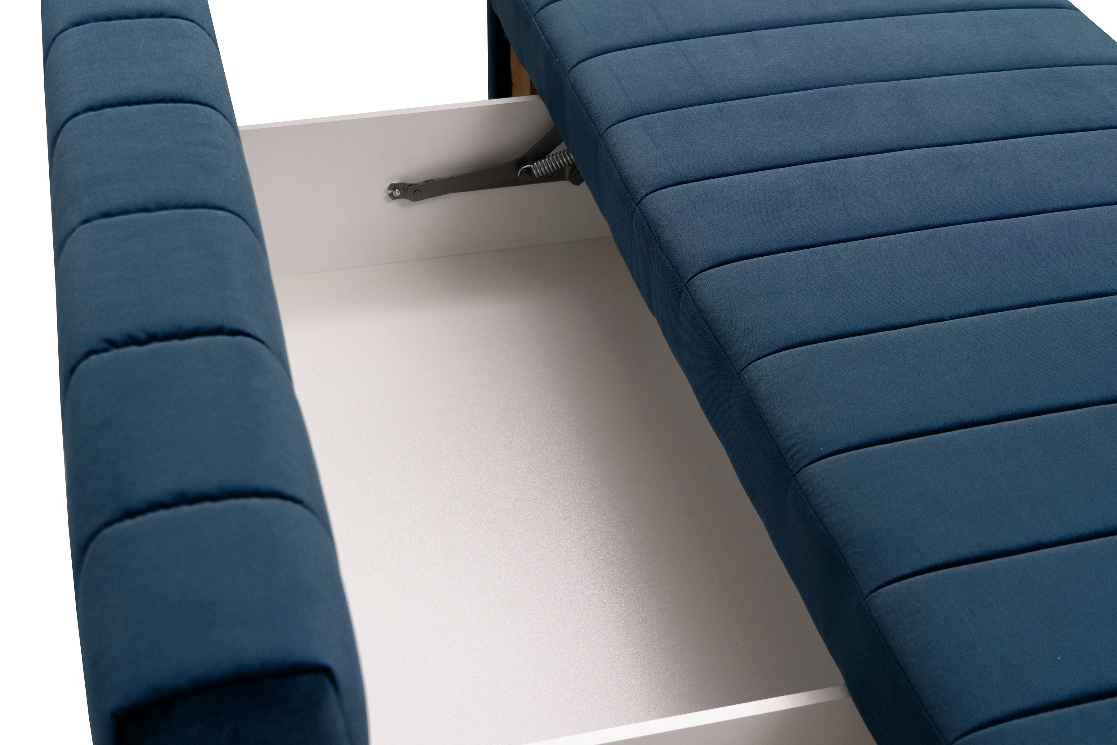 Rozkládací pohovka Neli s úložným prostorem - tmavě modrá Kronos 9 Pohovka rozkládací Neli rozkladana s úložným prostorem- tmavě modrá samet Kronos 9