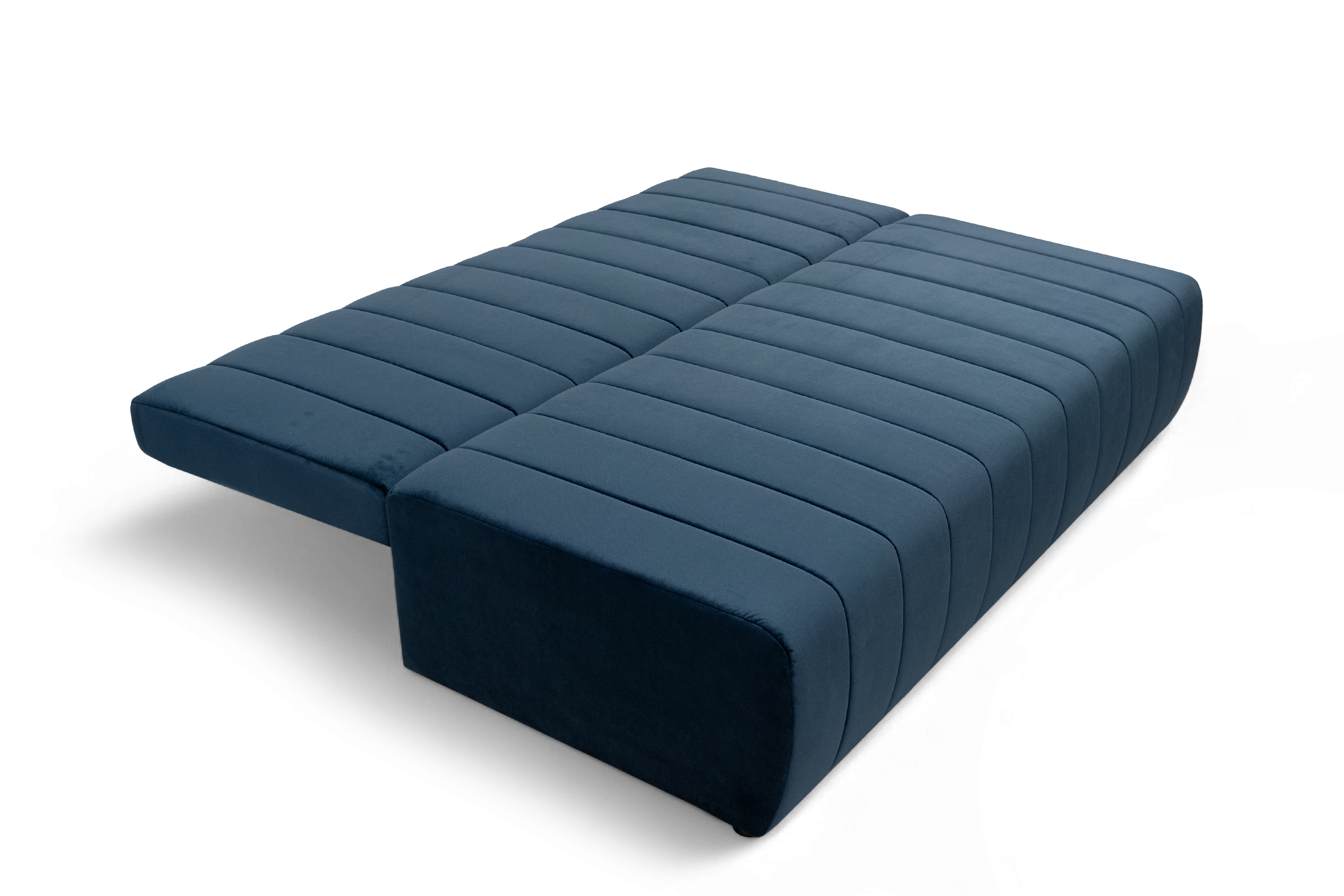 Rozkládací pohovka Neli s úložným prostorem - tmavě modrá Kronos 9 Pohovka rozkládací Neli rozkladana s úložným prostorem- tmavě modrá samet Kronos 9