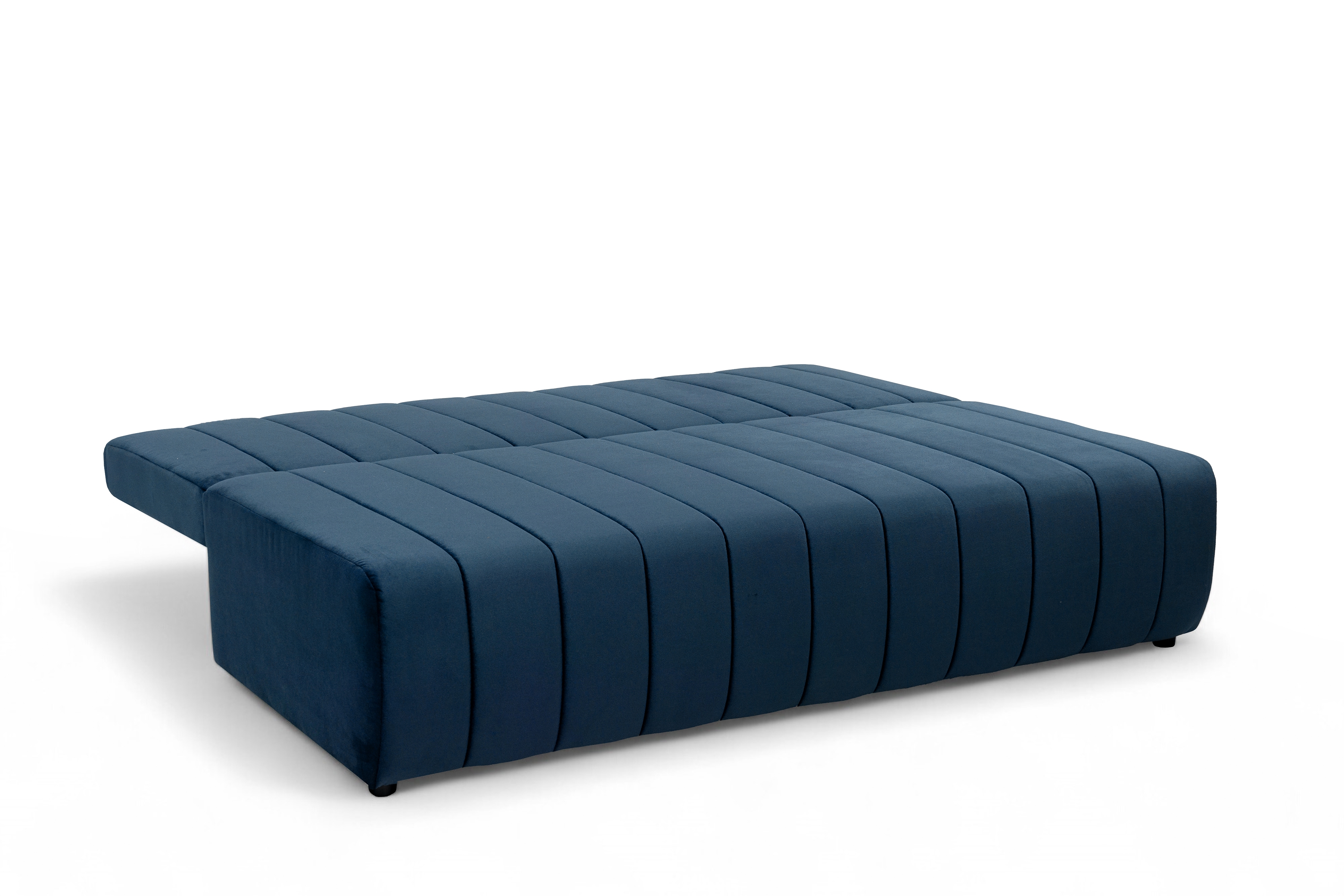 Rozkládací pohovka Neli s úložným prostorem - tmavě modrá Kronos 9 Pohovka rozkládací Neli rozkladana s úložným prostorem- tmavě modrá samet Kronos 9