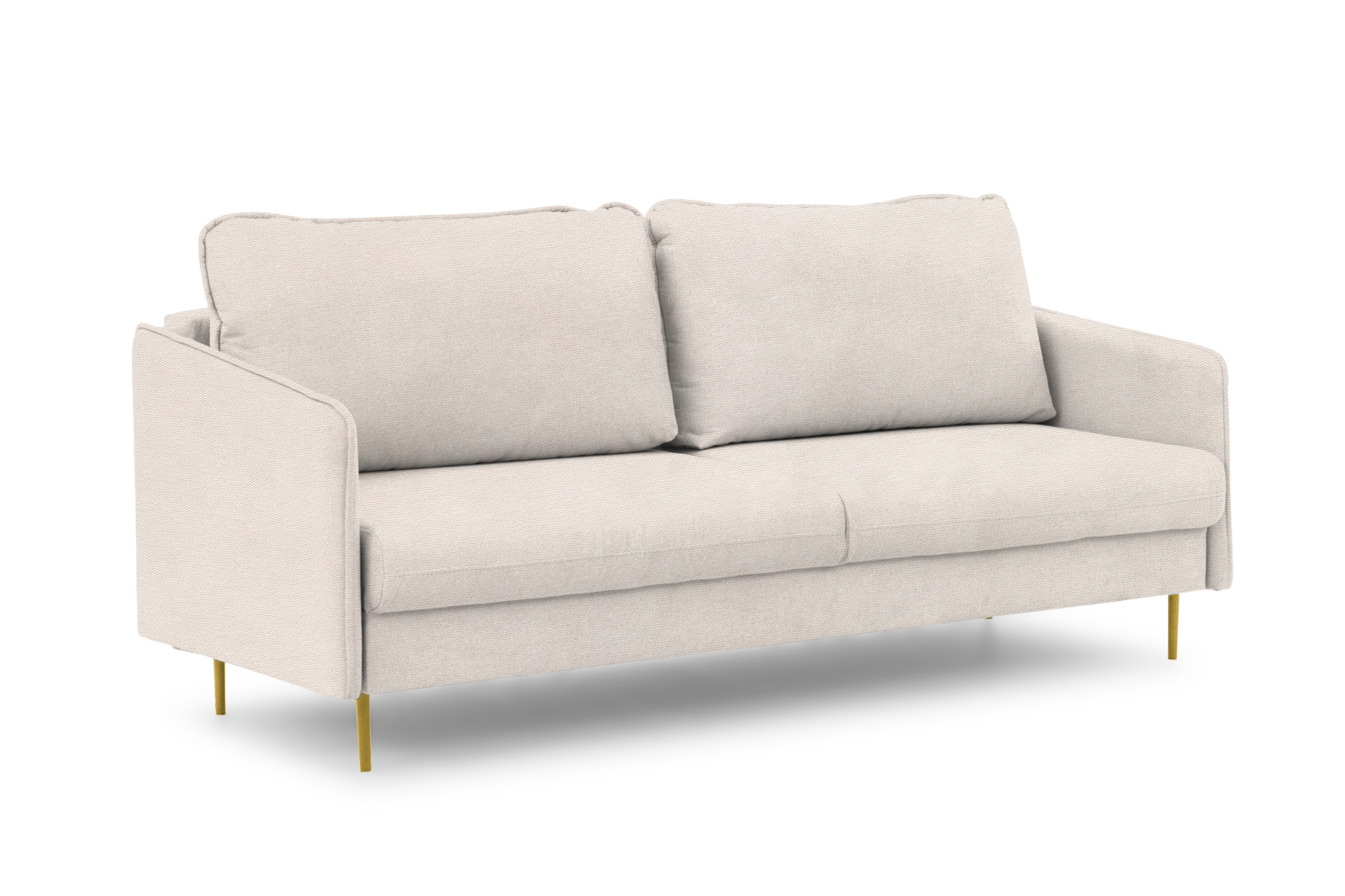 Rozkladacia pohovka Taila - Loft 01 / zlaté nožičky Pohovka s funkciou spania Taila - Béžová plecionka Loft 01, zlote nožičky