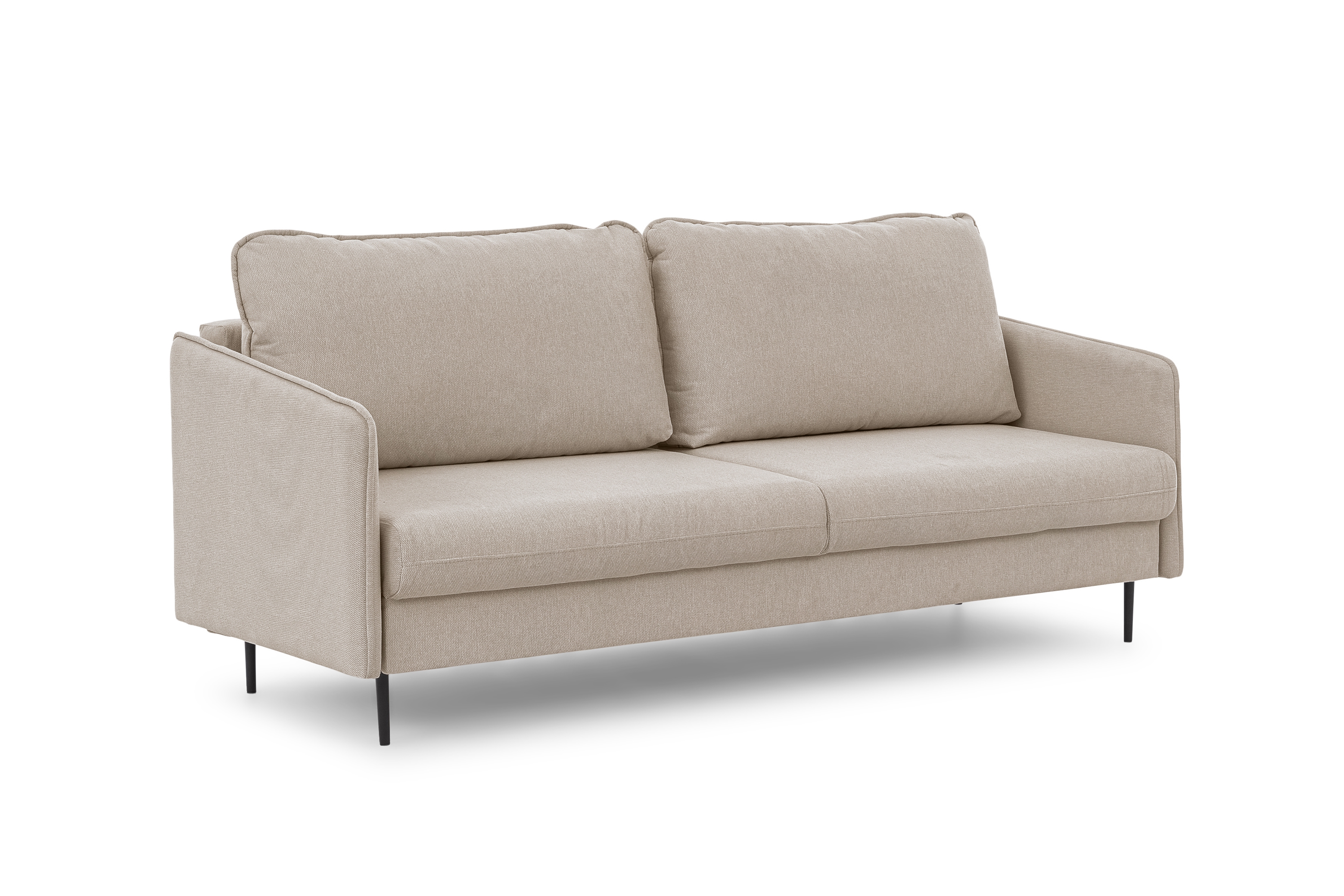 Rozkladacia pohovka Taila s funkciou spania - béžová pletená látka Storm 06 / čierne nohy Pohovka s funkciou spánku Taila - Béžová plecionka Storm 06 / čierny nožičky