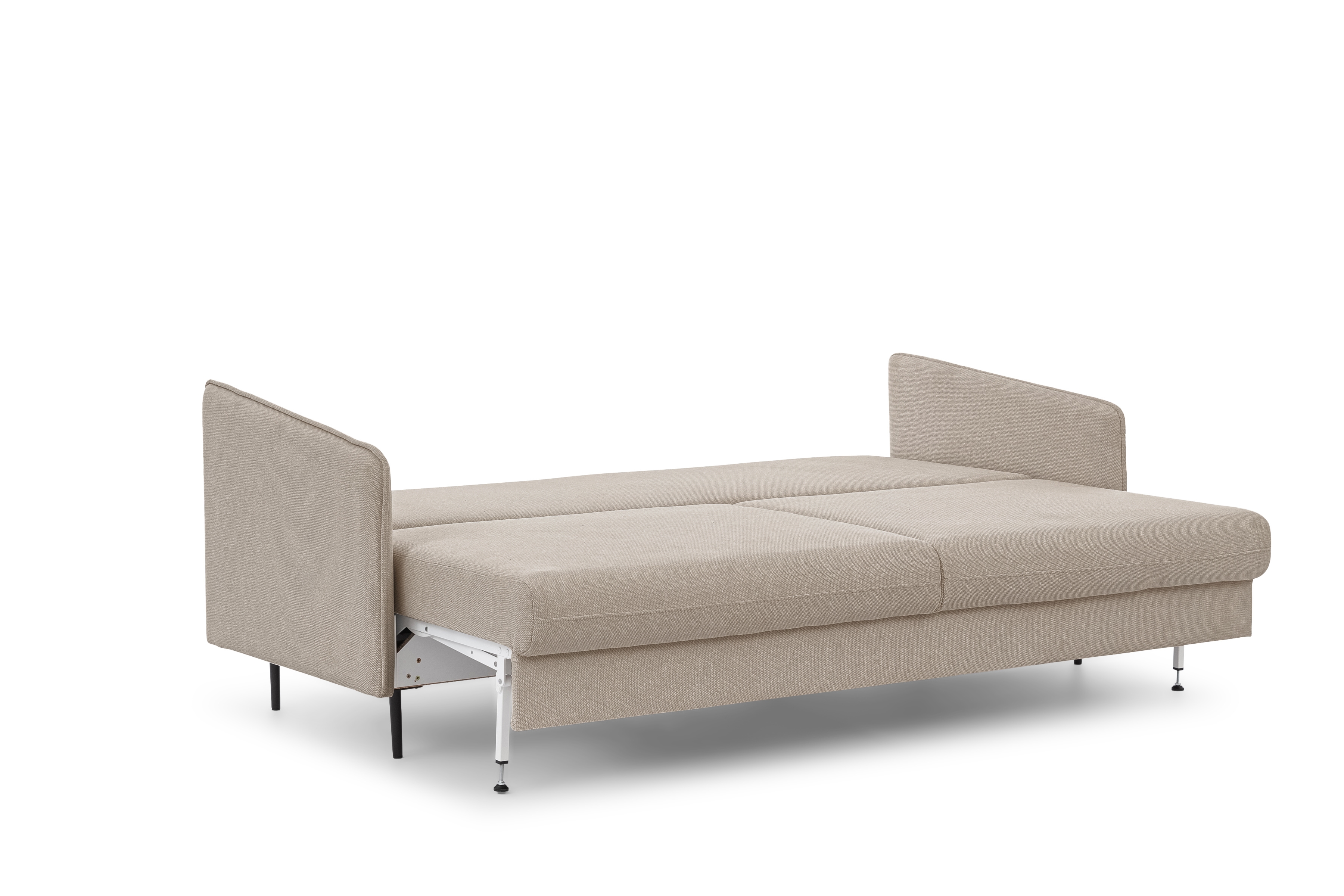 Rozkladacia pohovka Taila s funkciou spania - béžová pletená látka Storm 06 / čierne nohy Pohovka s funkciou spánku Taila - Béžová plecionka Storm 06 / čierny nožičky