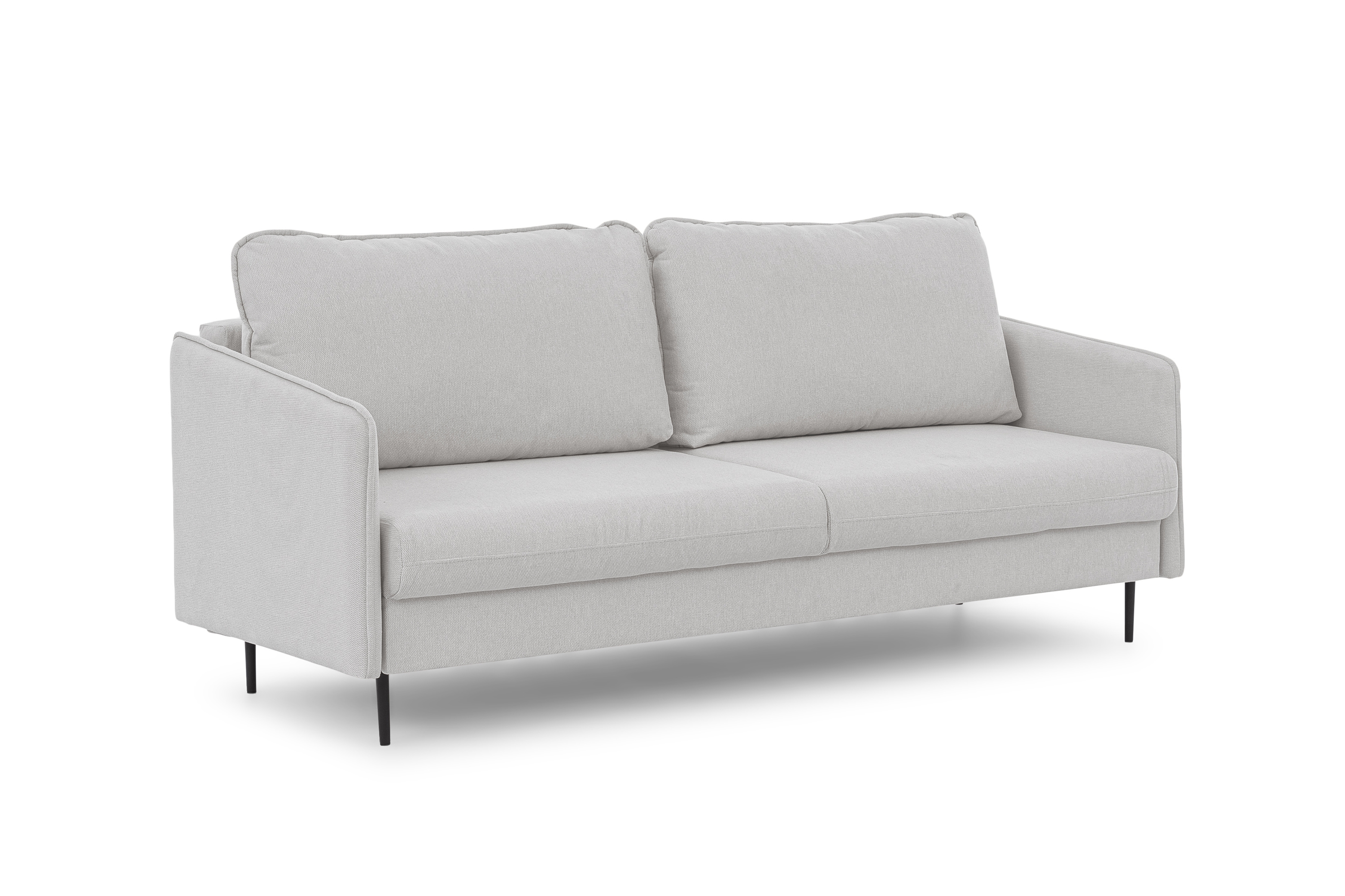 Rozkladacia pohovka Taila - svetlosivá tkanina Gemma 01 - čierne nohy Pohovka s funkciou spánku Taila - jasnoszara plecionka Gemma 01 / čierny nožičky