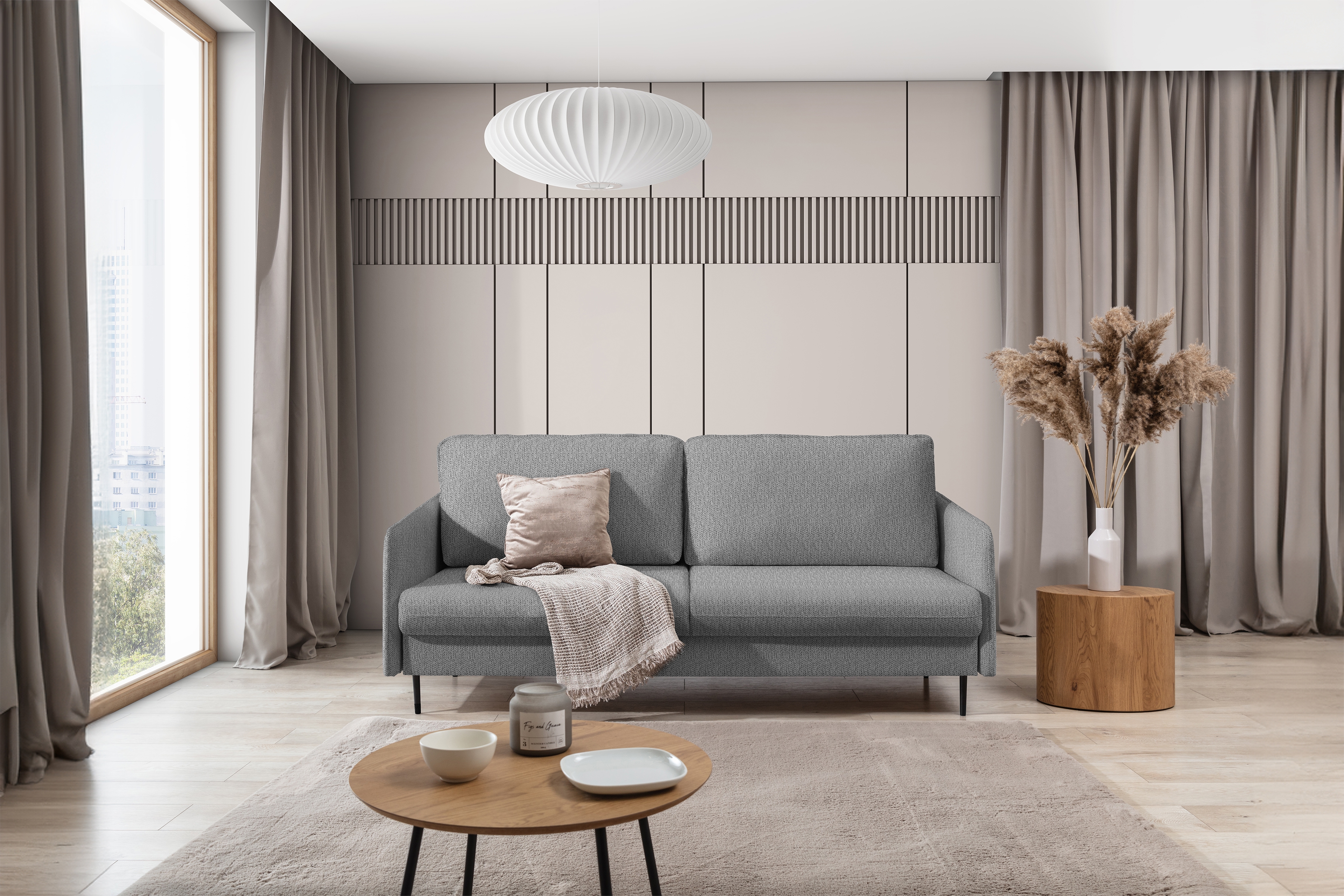 Rozkladacia pohovka Taila - Gemma 86 / čierne nožičky Pohovka Taila z waskimi bokami 