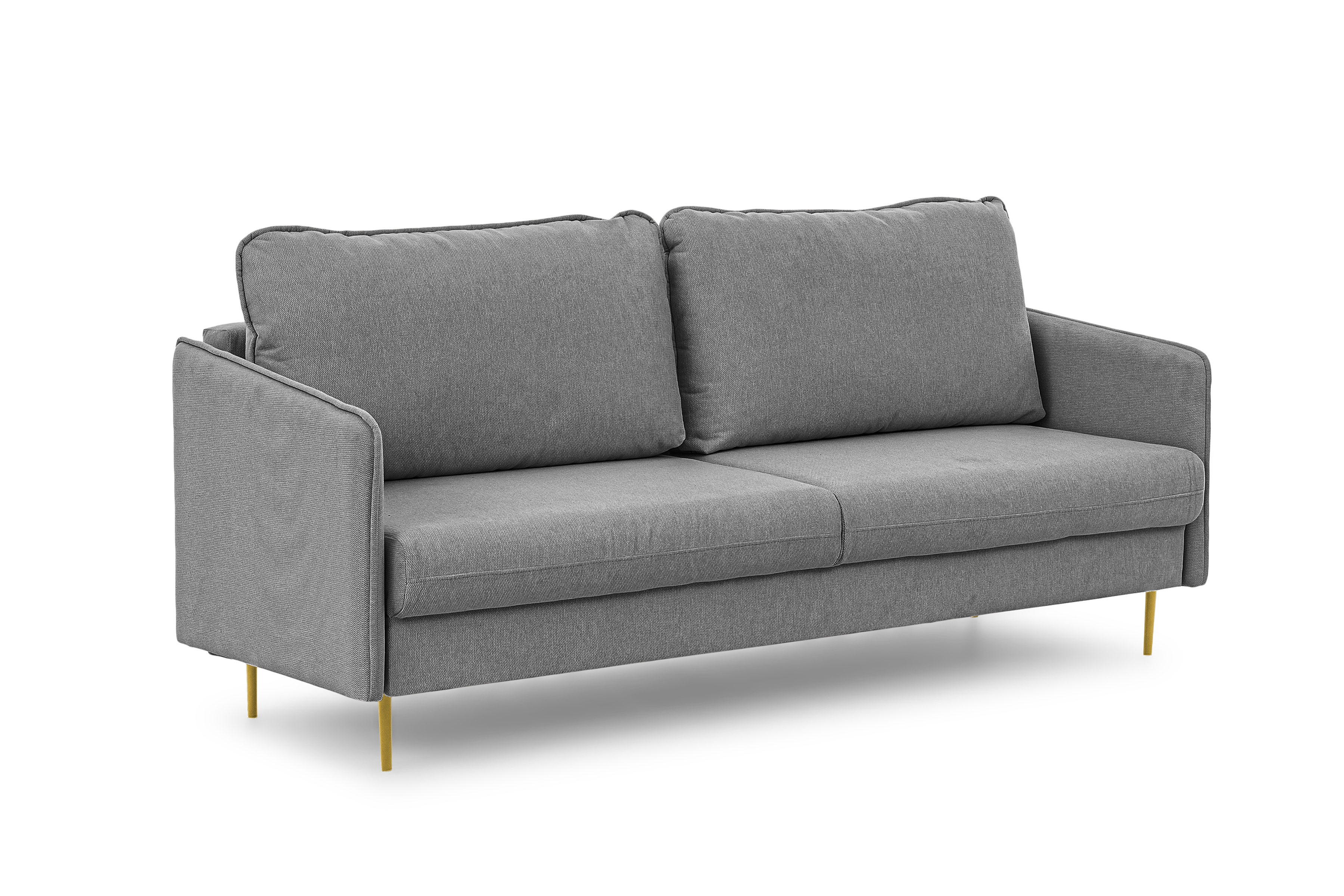 Rozkladacia pohovka Taila - šedá pletenina Gemma 86 / zlaté nožičky Pohovka Taila, z miekkim siedziskiem do obývacej izby 