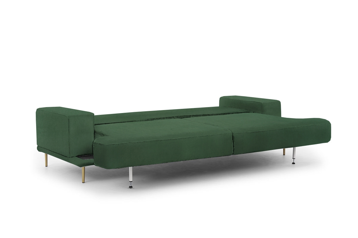 Moderná pohovka Nicole - zelený zamat Napoli 12 / zlaté nožičky - Koncovka Série Pohovka Nicole rozkladanie