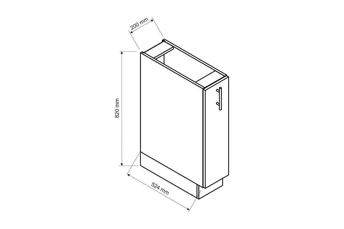 Spodní skříňka Kate D20 Cargo s košem cargo Skříňka Kate 