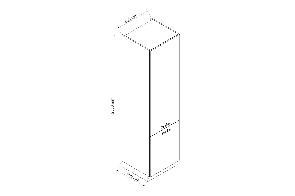 Kuchyňský regál Kate D60 LO/2333 P/L pro vestavnou lednici skříňka na vestavnou lednici