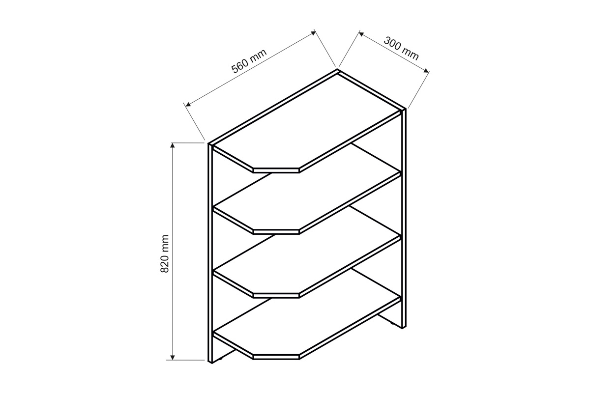 Kate DPO - spodný Regál ukončovací Skrinka Kate 
