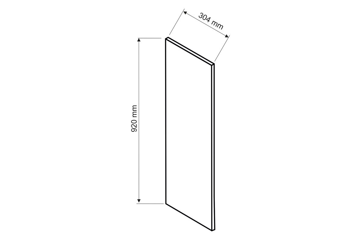 Boční panel Kate 920x304 mm k závěsné skříňce Rozměry bočního panelu Kate 