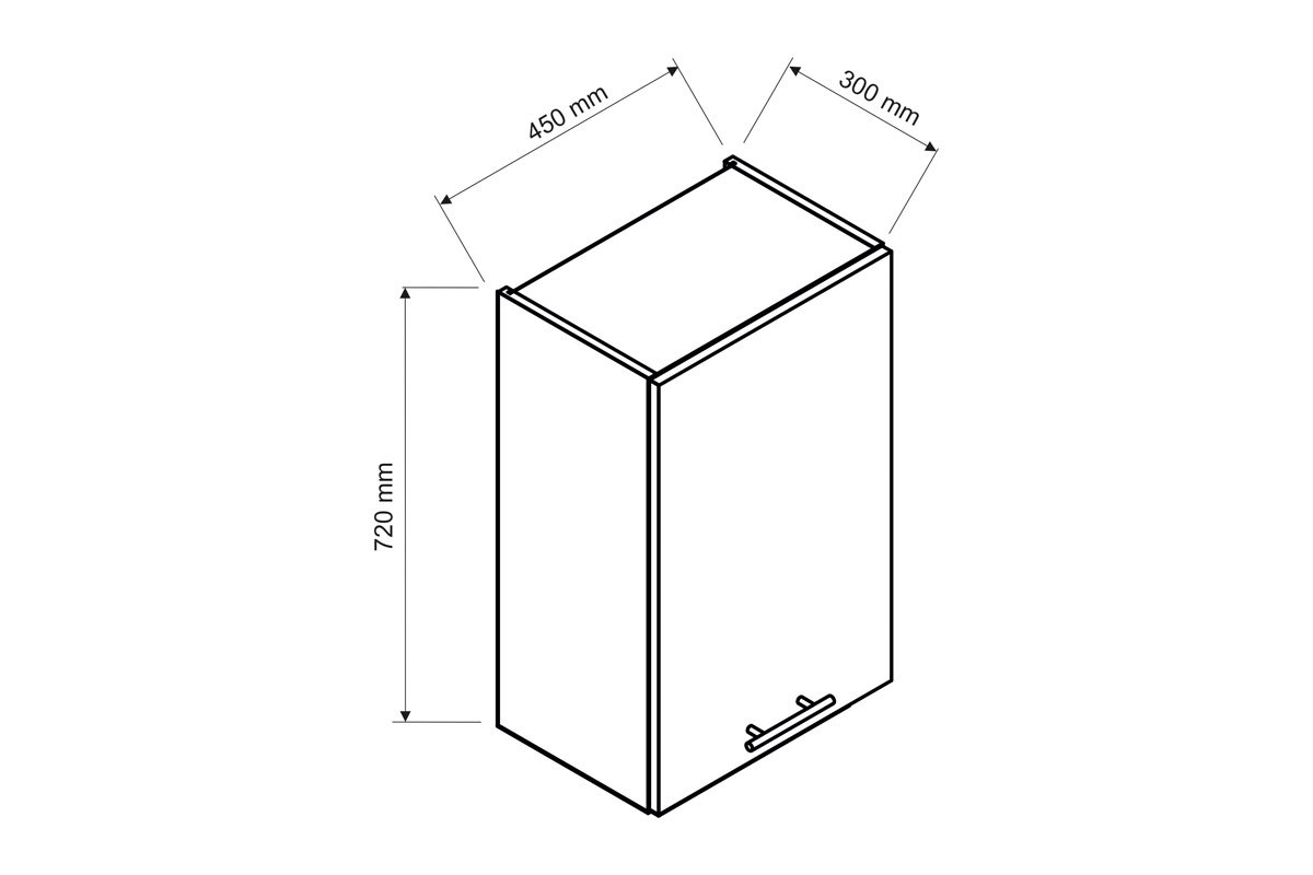 Kate W45 P/L - závesná skrinka bryla Kate Rozmery