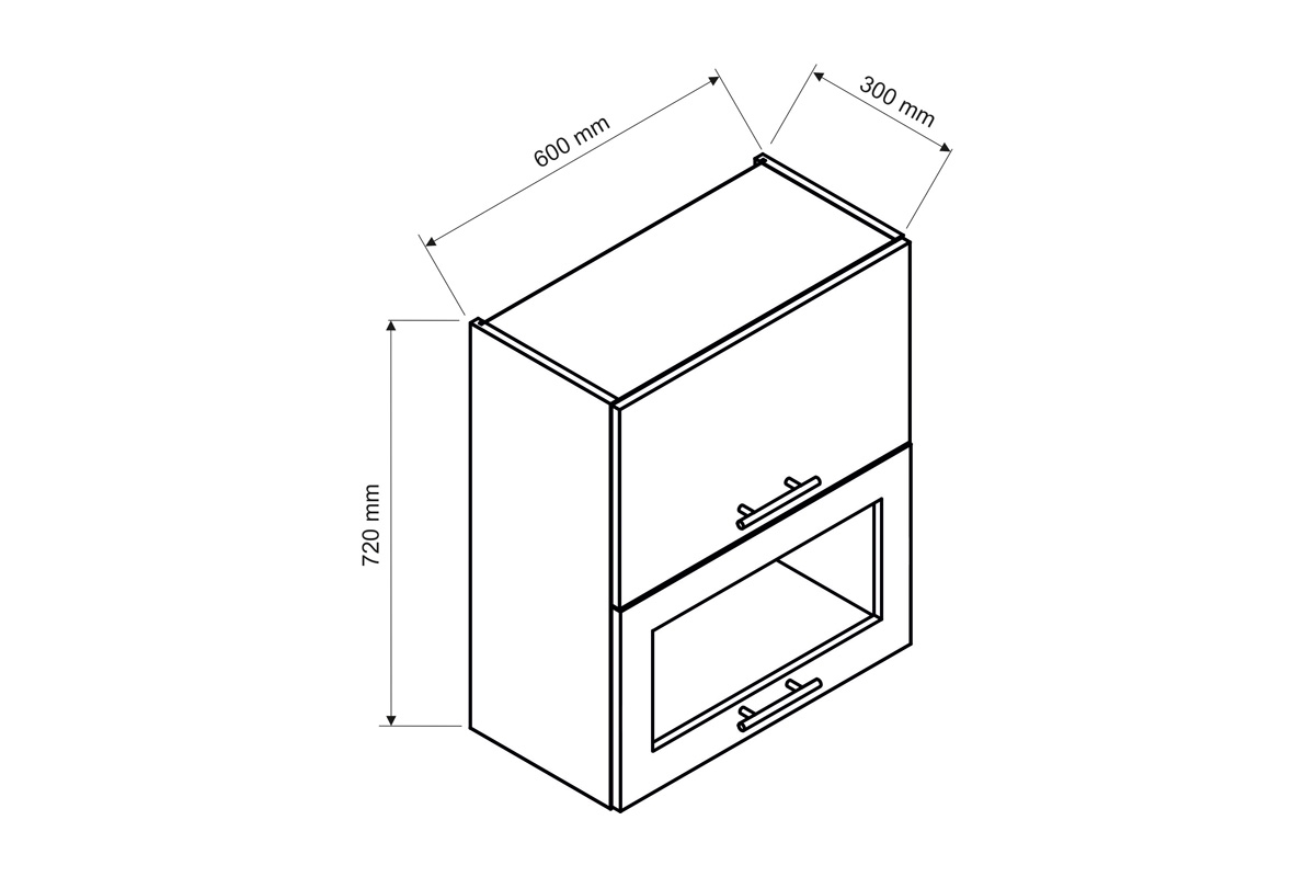 Závěsná skříňka Kate W60 GRF/2 SD s výklopnými čely Rozměry Skříňky Stolkar 