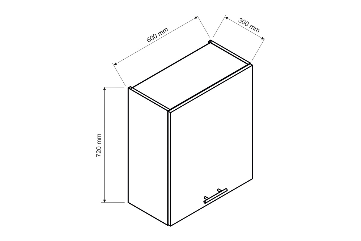 Závěsná skříňka Kate W60 P/L nábytek s rozměry Kate 