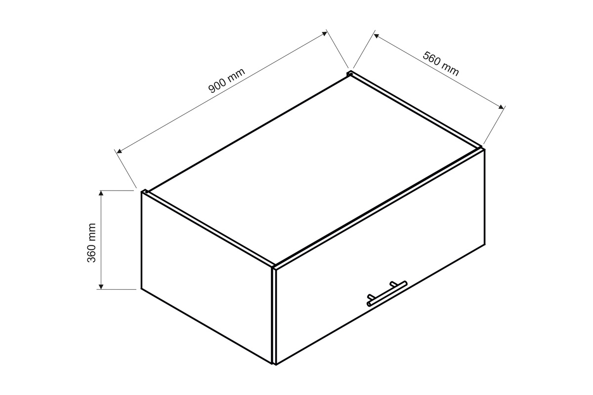 Závěsná digestořová skříňka Kate W90 OKGR/560 Skříňka digestořová Rozměry kate 