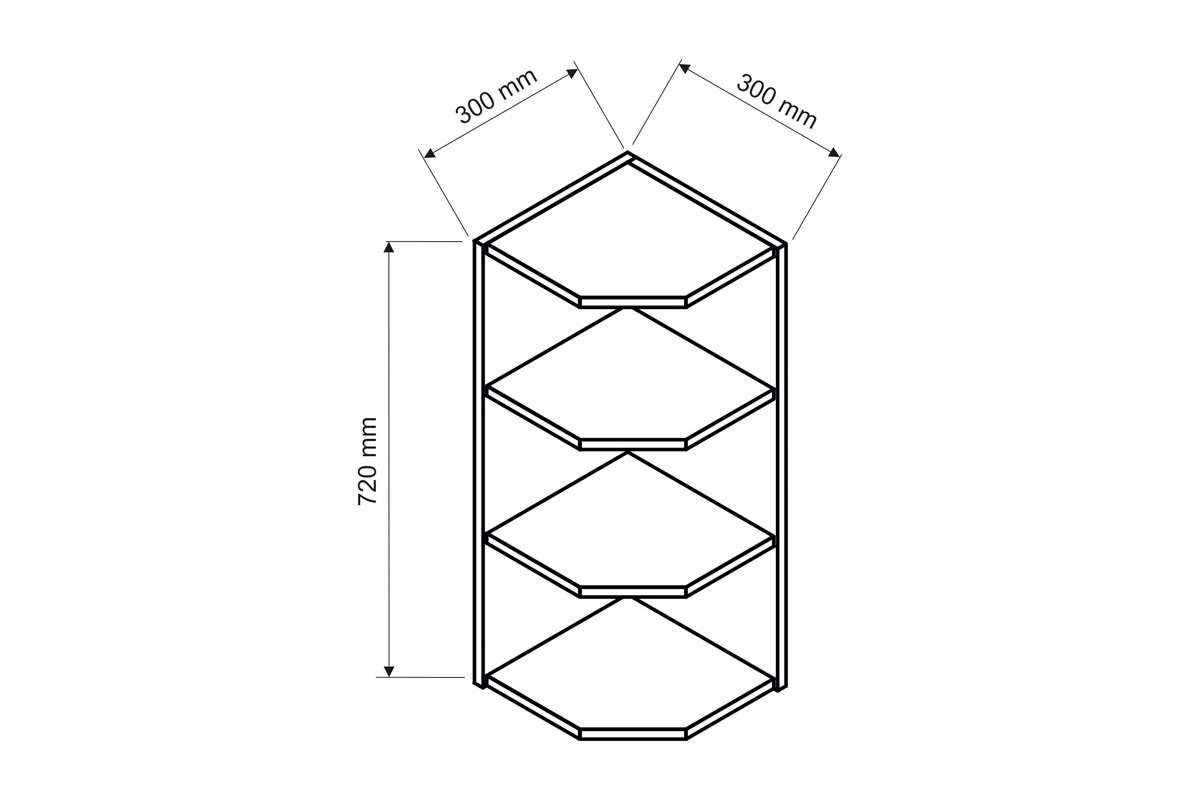 Závěsný dokončovací regál Kate WPO Skříňka s policemi Kate 