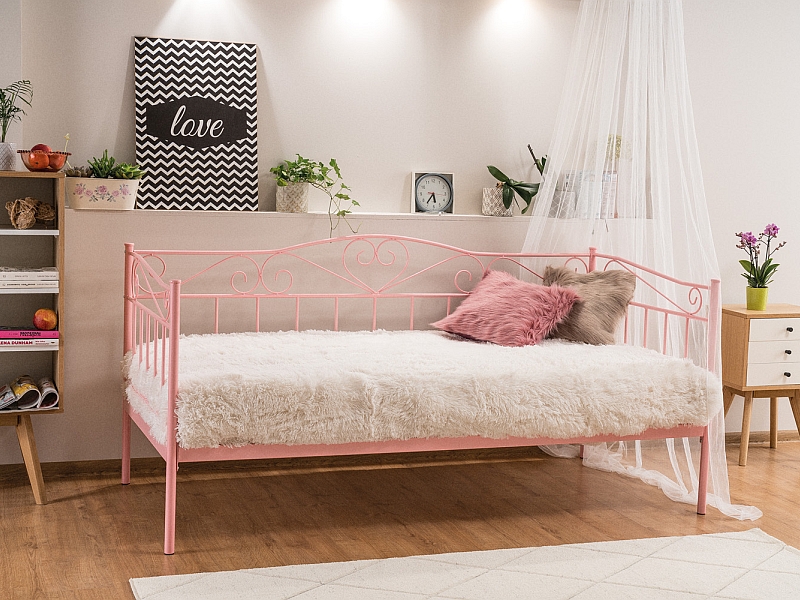 Klasická posteľ pre tínedžerov Birma 90x200 - ružová klasyczne posteľ dla nastolatkow birma 90x200 - Ružová