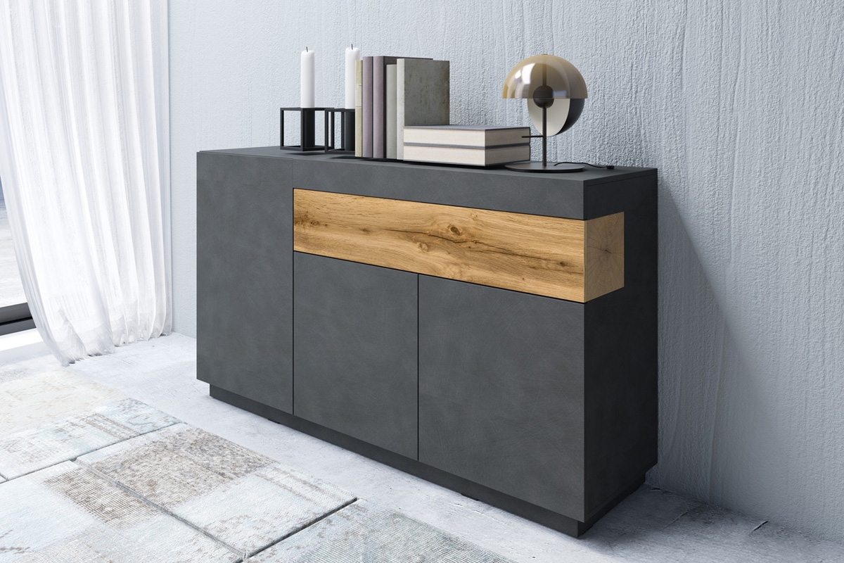 Komoda Silke 43 - matera / dub wotan prostorná Komoda 