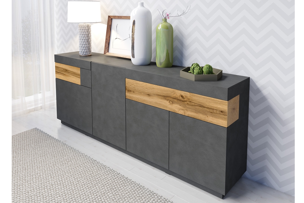 Komoda so zásuvkami Silke 25 - matera / Dub wotan tmavá Komoda 