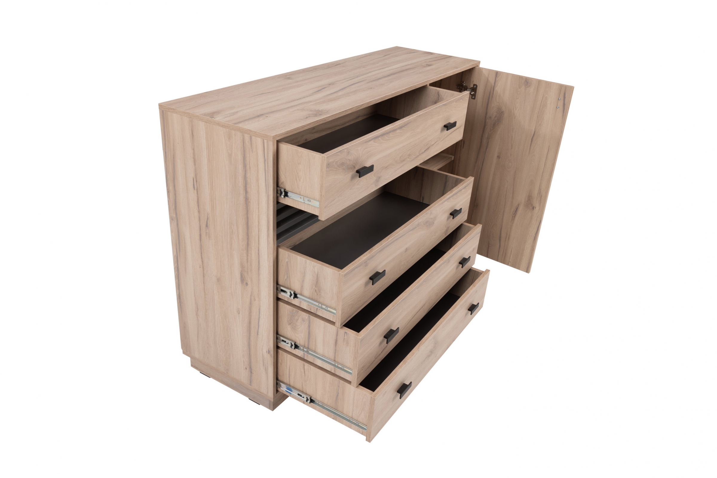 Komoda Allmo AL17 135 cm so zásuvkami - dub estana / antracit Komoda Allmo AL17 so zásuvkami 135 cm - Dub estana / Antracytová