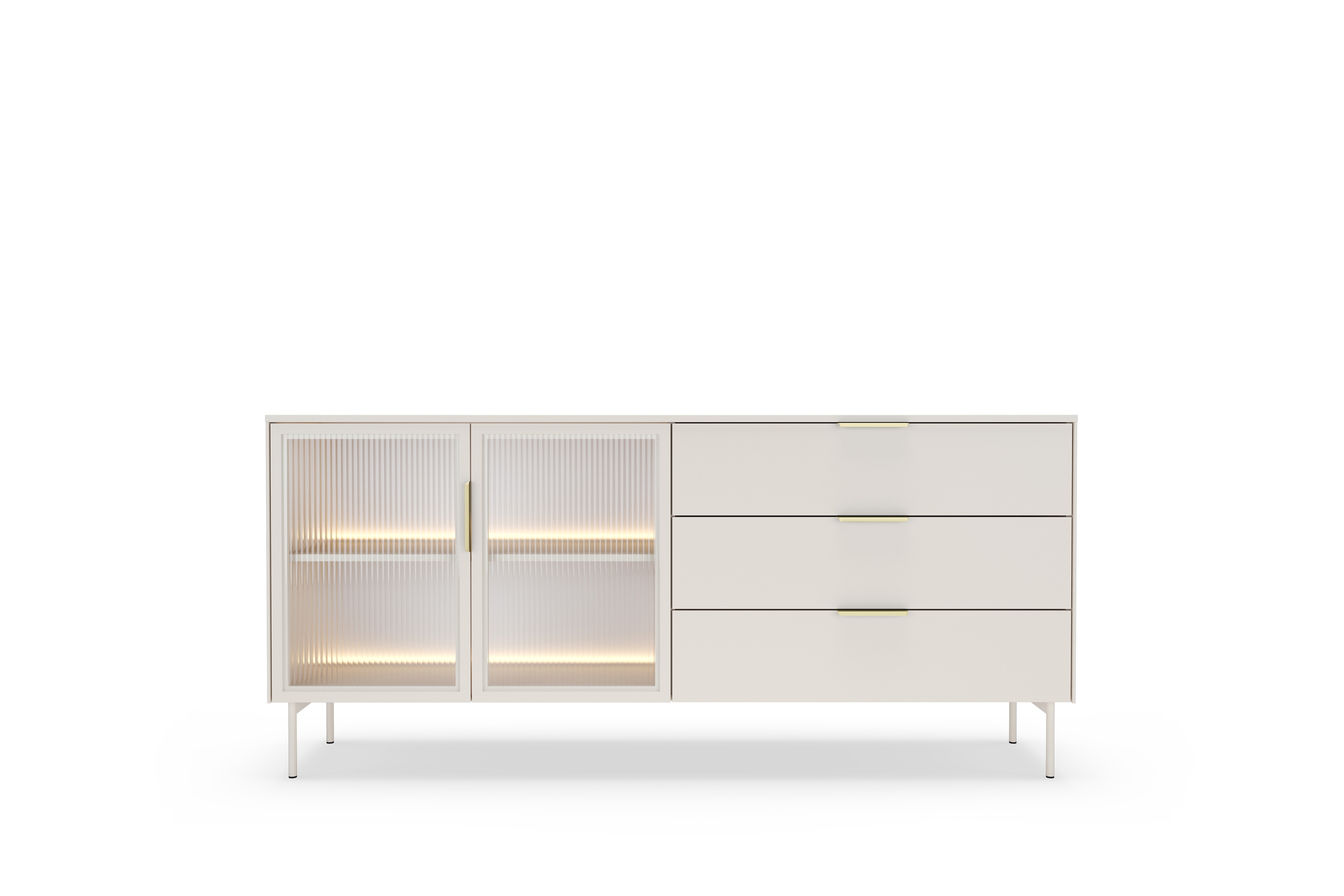 Komoda Auri 181 cm so zásuvkami a osvetlením - kašmír Komoda Auri 181 cm so zásuvkami i oswietleniem - kašmír