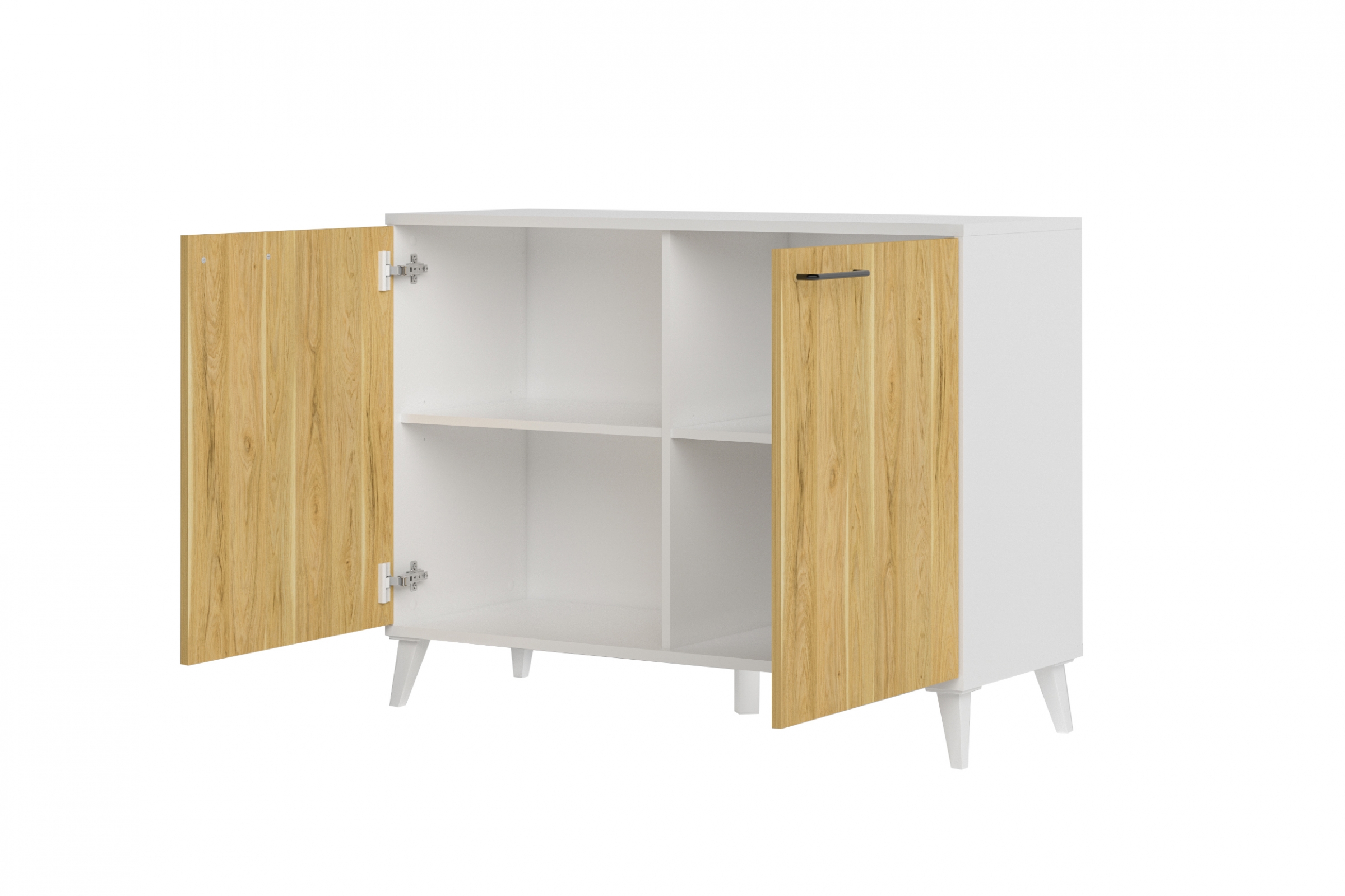 Komoda Barris 44 - 110 cm - americký ořech byant / bílý mat Komoda Barris 44 110 cm - Ořech americký byant/Bílý mat