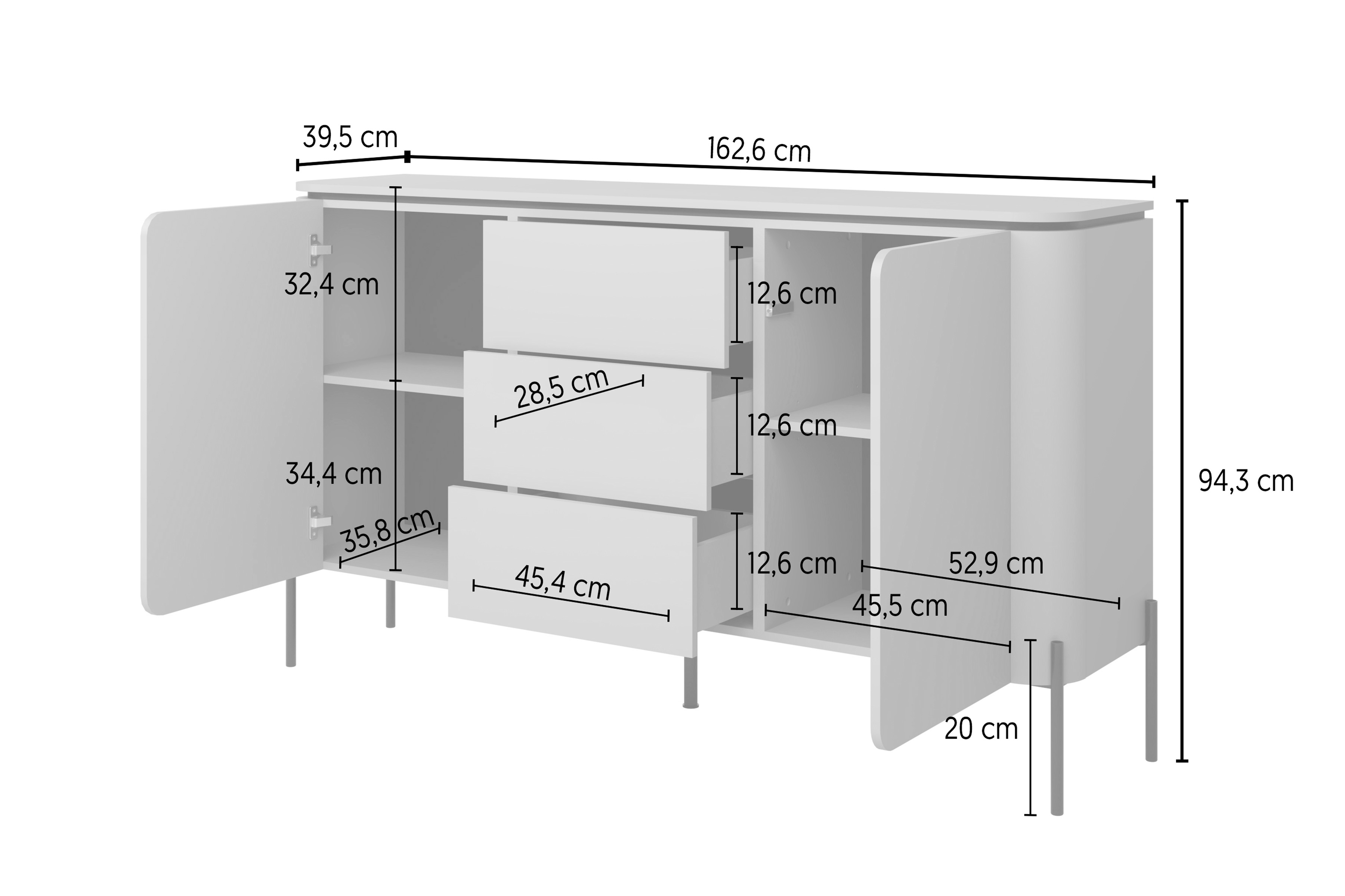 Komoda Bello 163 cm se zásuvkami – congo Komoda Bello 163 cm se zásuvkami - congo 