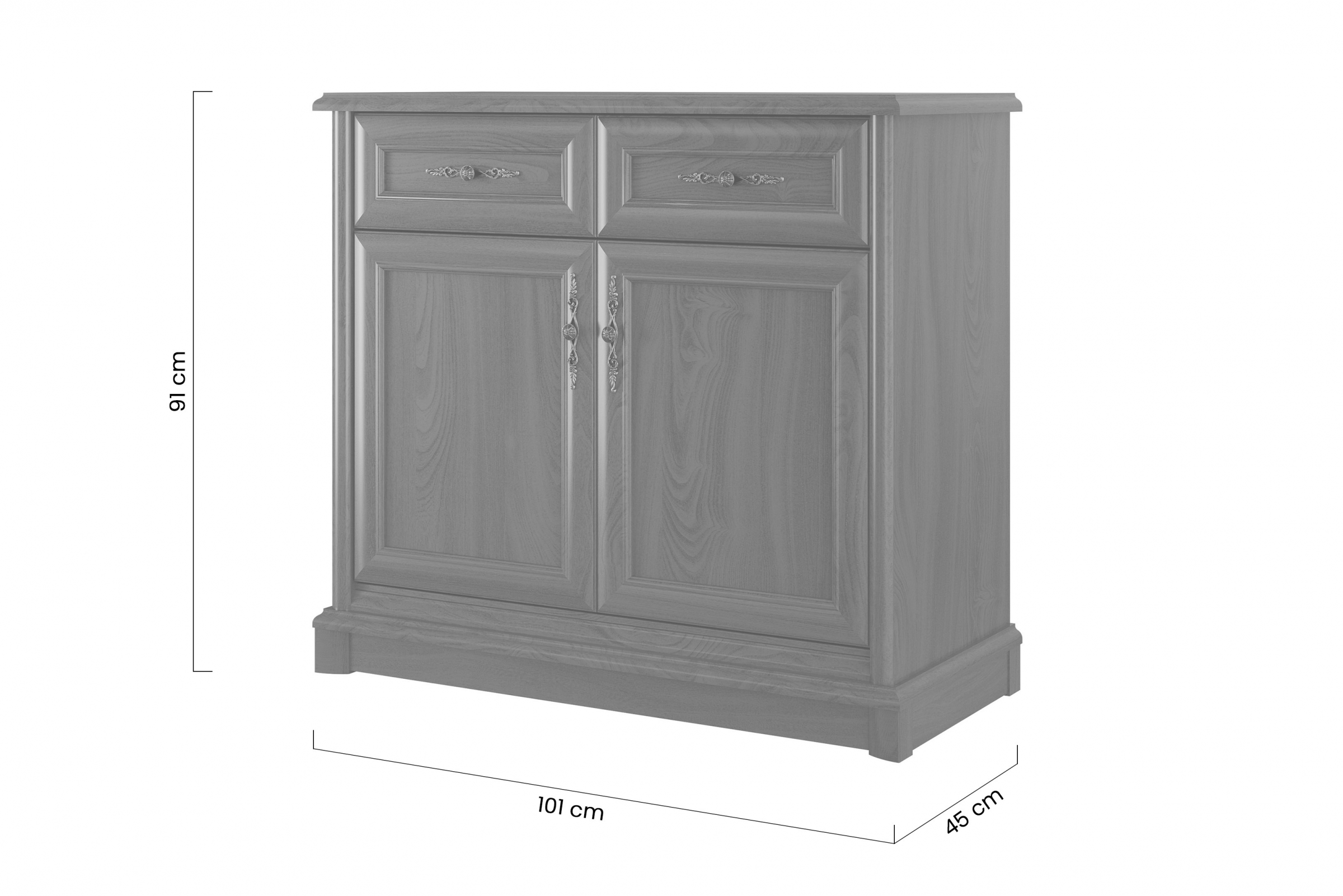 Komoda Sonata 100 cm s 2 zásuvkami - gaštan Komoda kancelárska so zásuvkami Sonata 100 cm - gaštan szlachetny