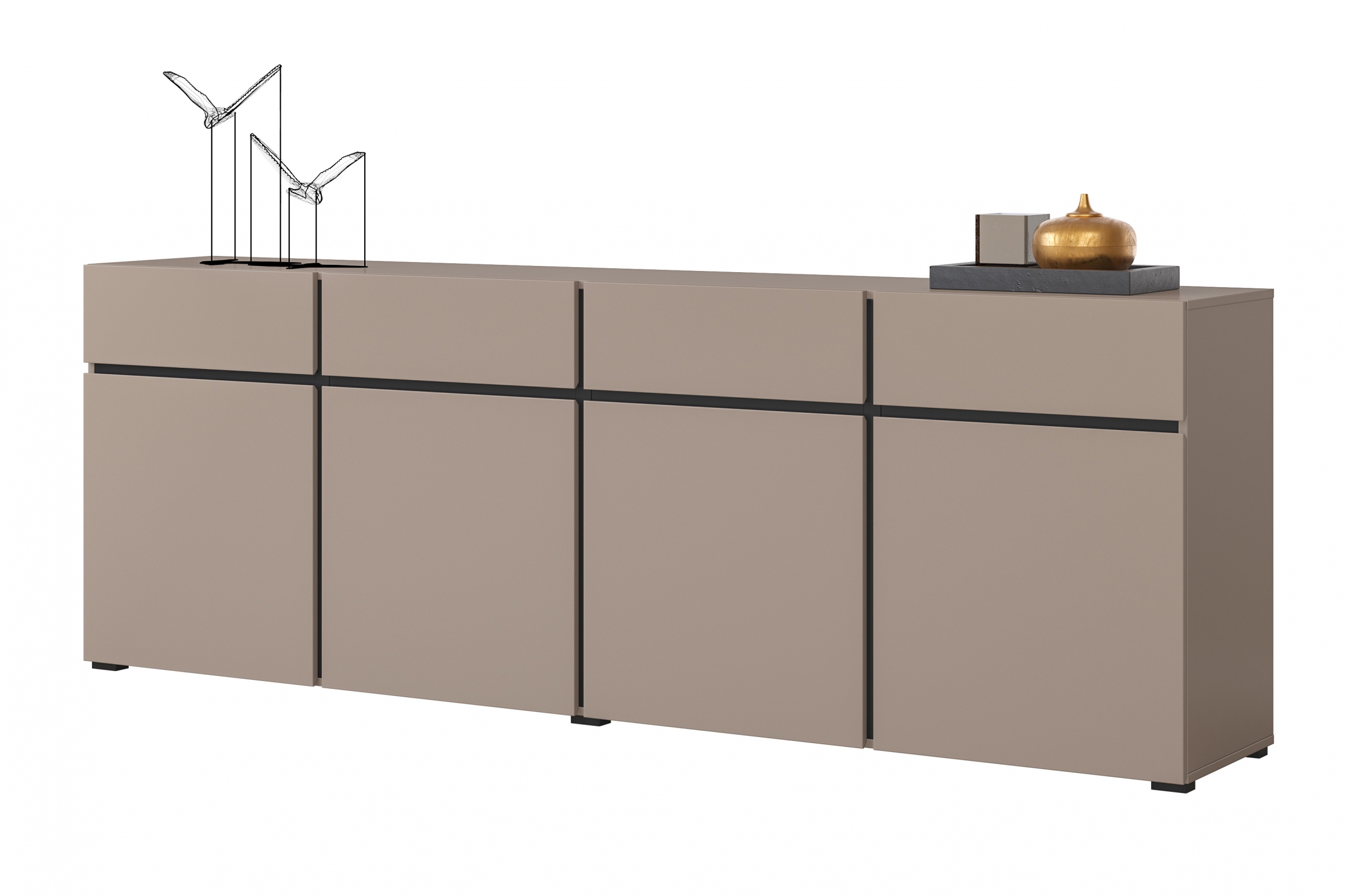 Komoda Cross 225 cm se zásuvkami - congo / černá Komoda Cross 25 s zásuvkami 225 cm - congo / Černý