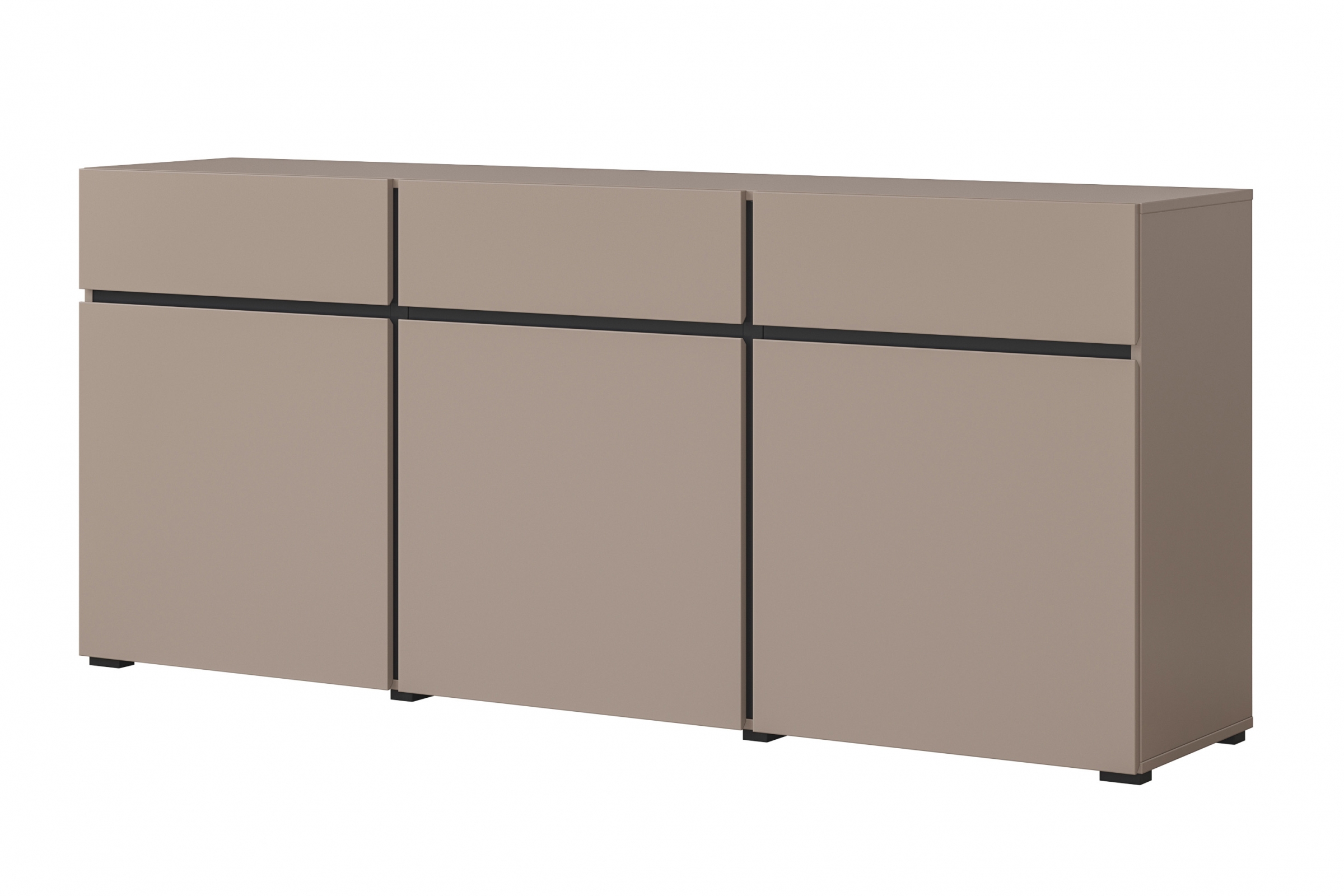 Komoda Cross 180 cm se zásuvkami - congo / černá Komoda Cross 43 s zásuvkami 180 cm - congo / Černý